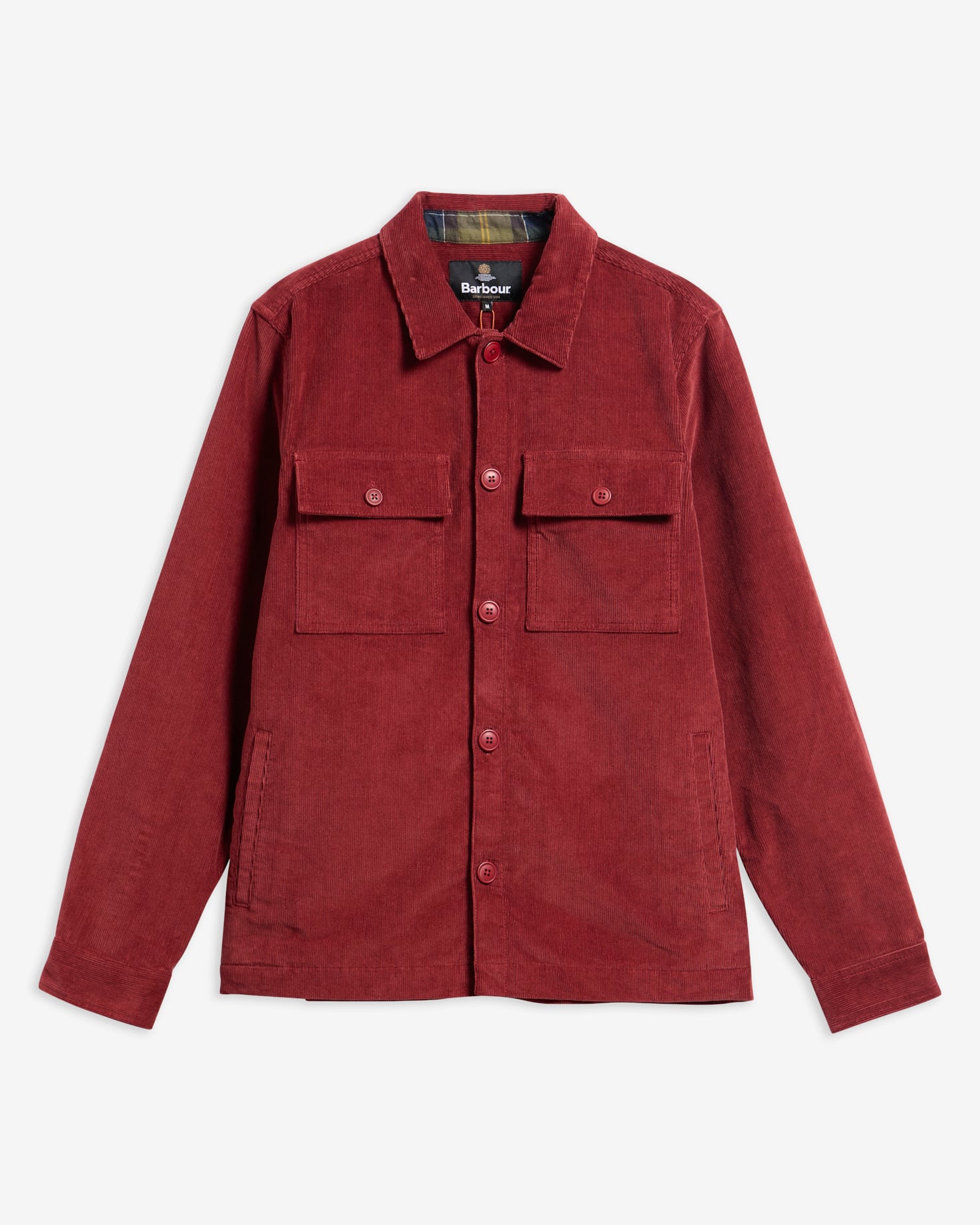 Barbour Cordovershirt Tartan Trimmed Russet Brown