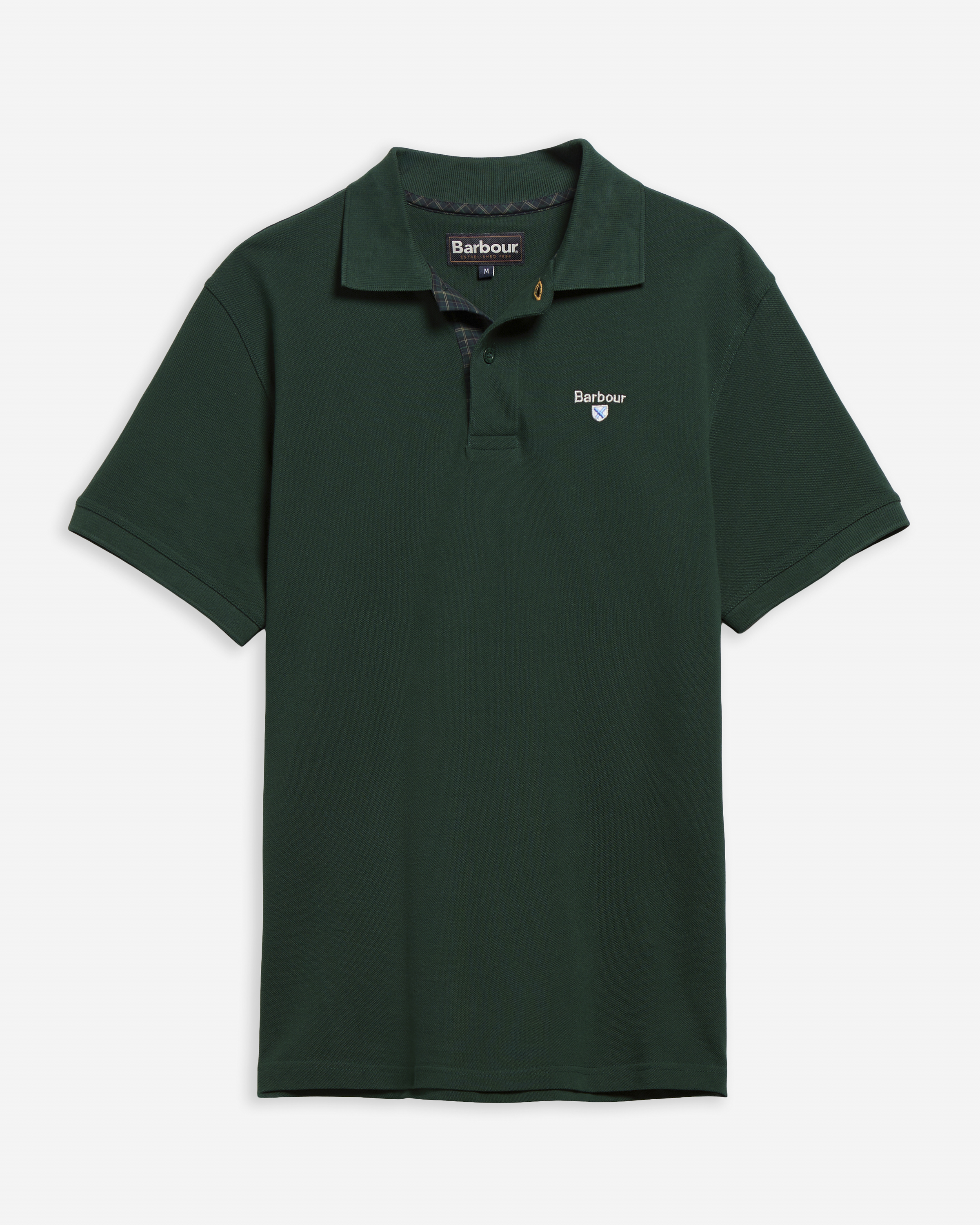 Tartan Pique Polo Shirt Seaweed