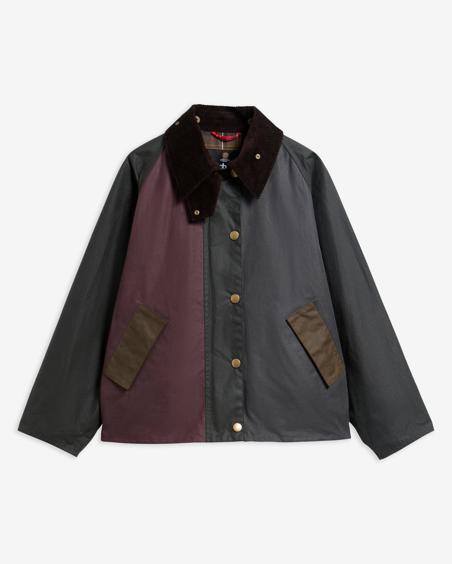 Barbour Wachsjacke Patchwork Transport Sage/Beech/Bordeaux/Grey/Mixed Tartan