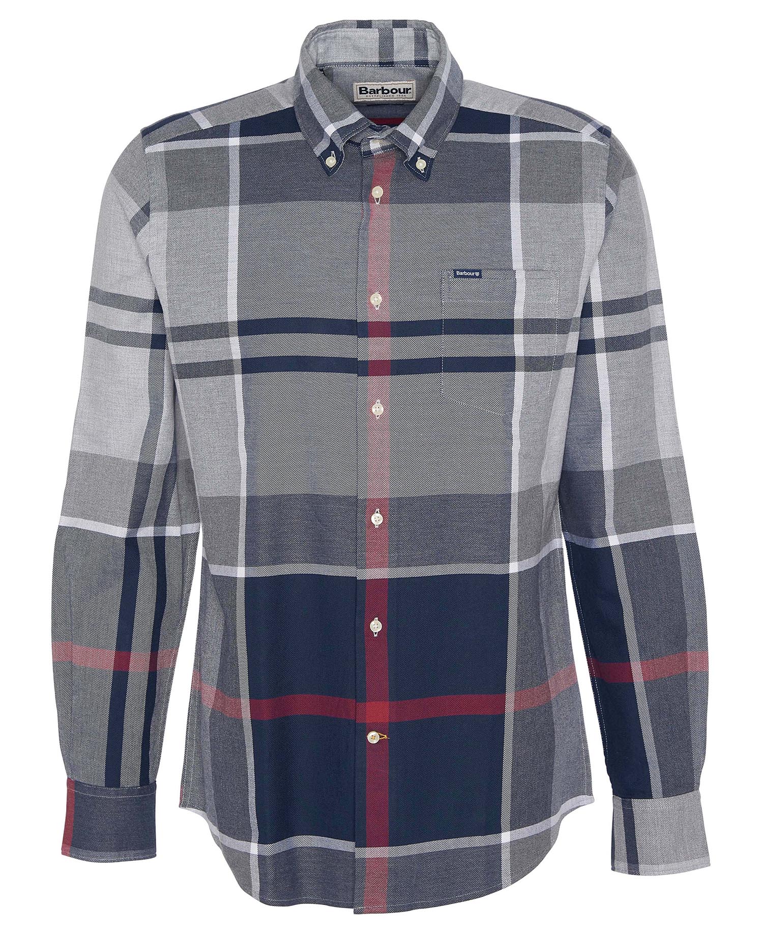 Dunoon Tailored Long-Sleeved Shirt Blue Granite