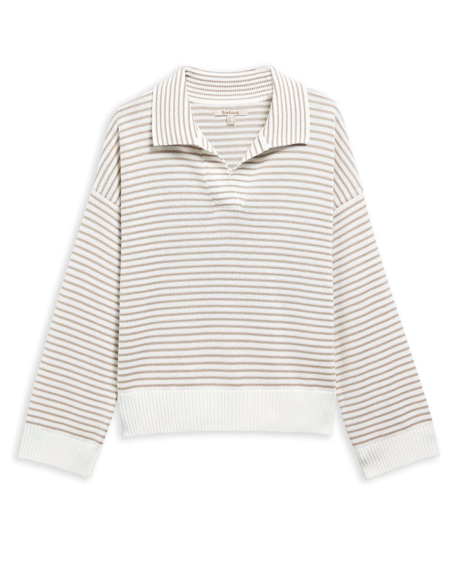 Pullover Aylesby Striped Collared Cloud/Sand Stripe