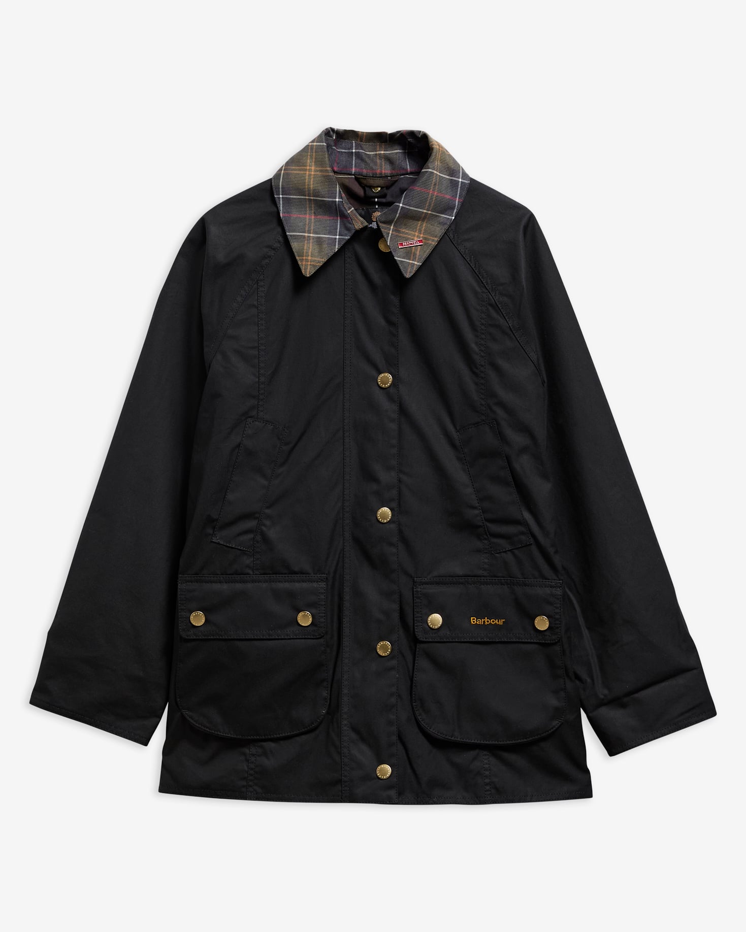 Giacca cerata Modern Beadnell con colletto in tartan Icons Black/Classic