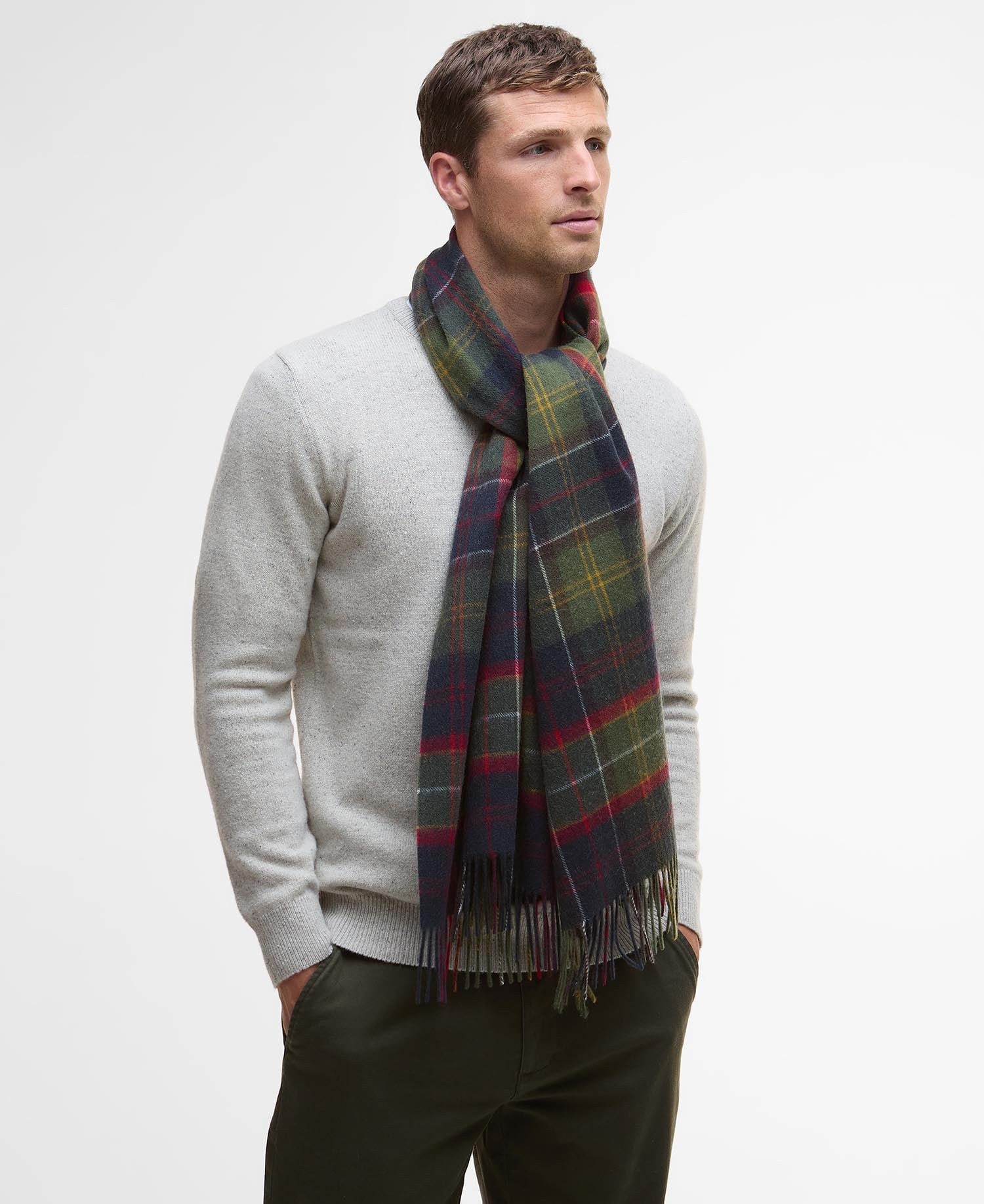 Brack Patchwork Tartan Wool Scarf Red Classic Tartan
