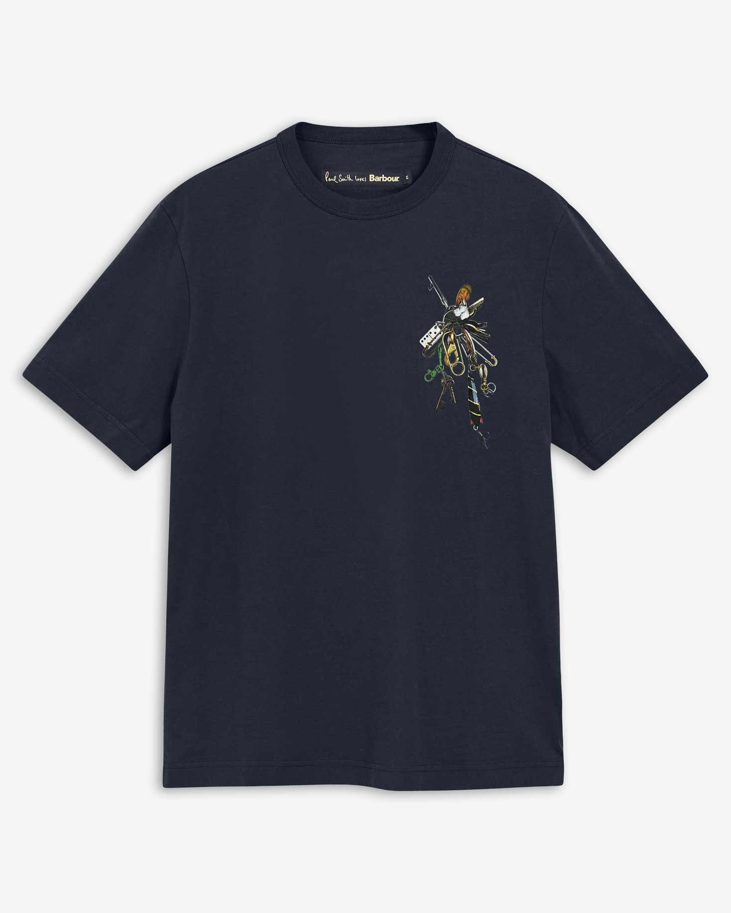 Paul Smith Loves Barbour Key Graphic T-Shirt Navy