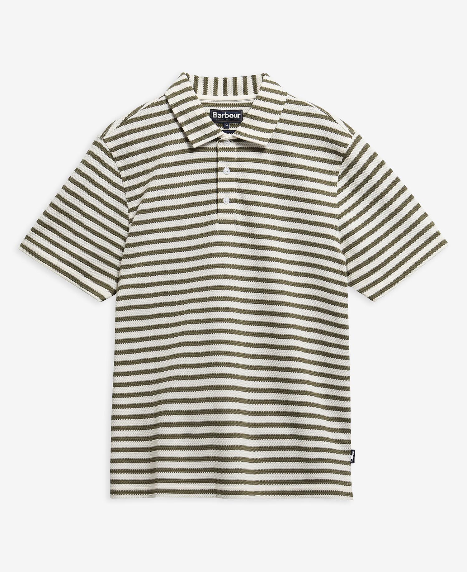 Polo Farlam leggermente aderente con motivo a righe Whisper White