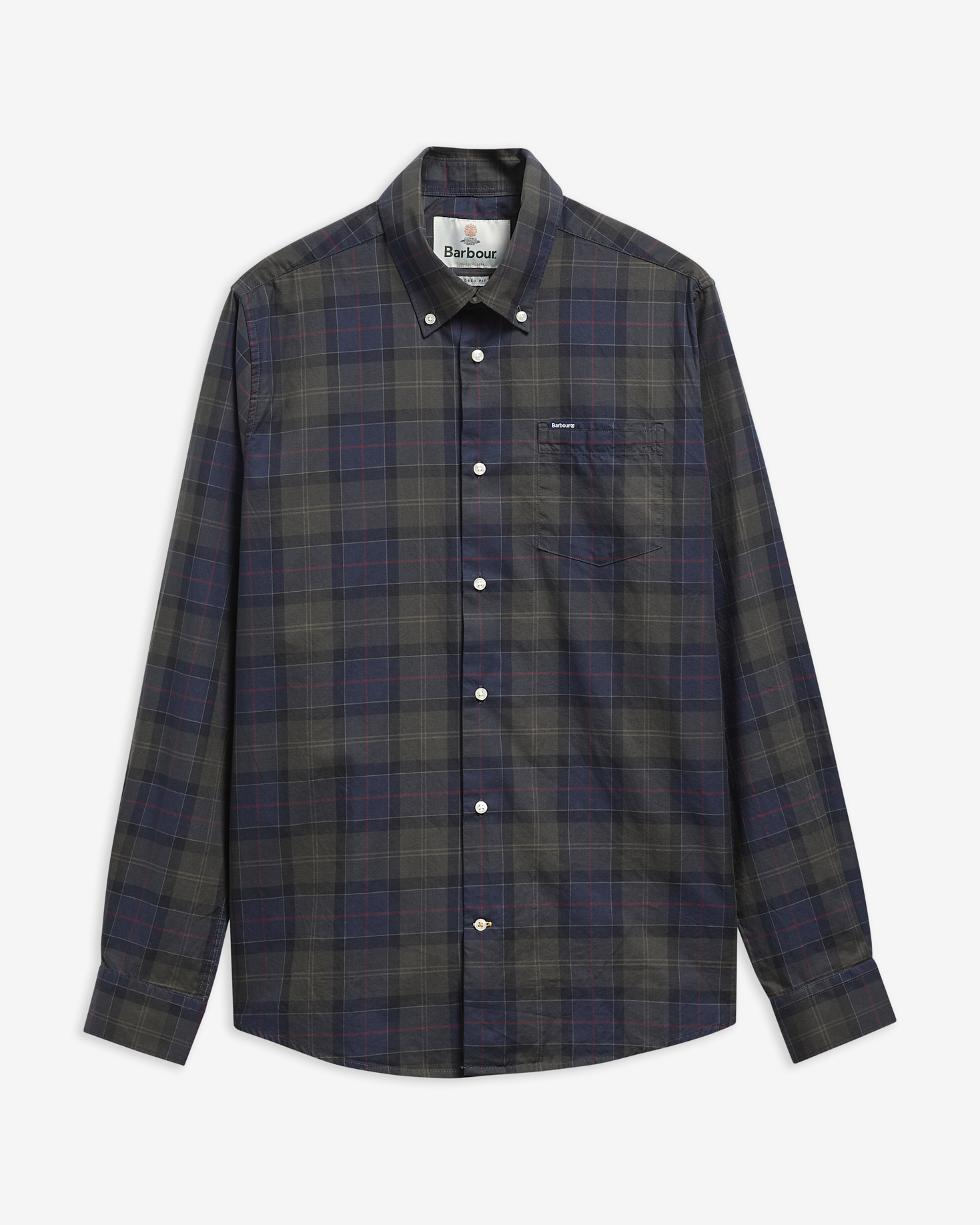 Wetheram Tailored Long-Sleeved Shirt Shadow Classic Tartan