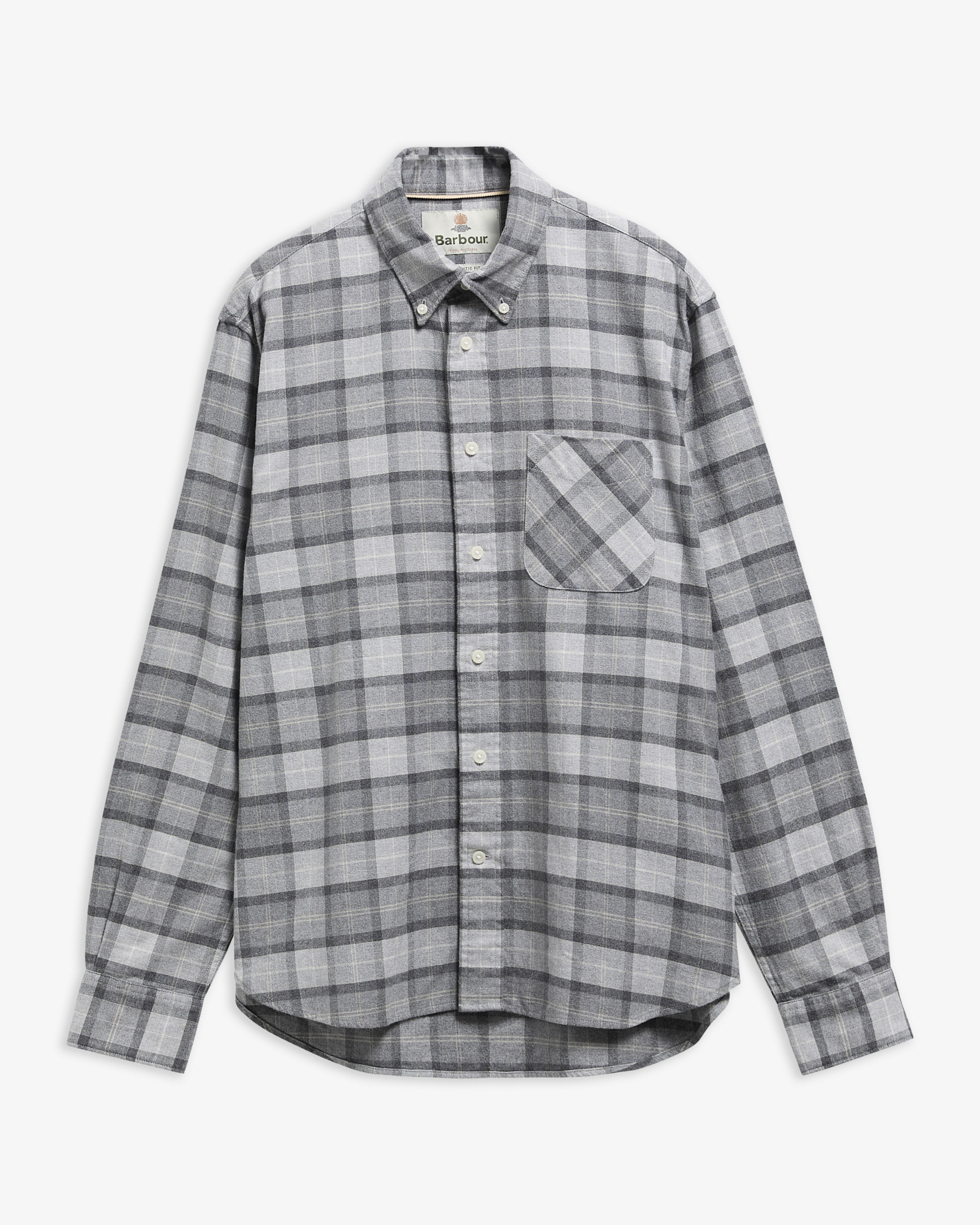 Camicia Mineral a maniche lunghe in tartan con taglio classico Ice Granite