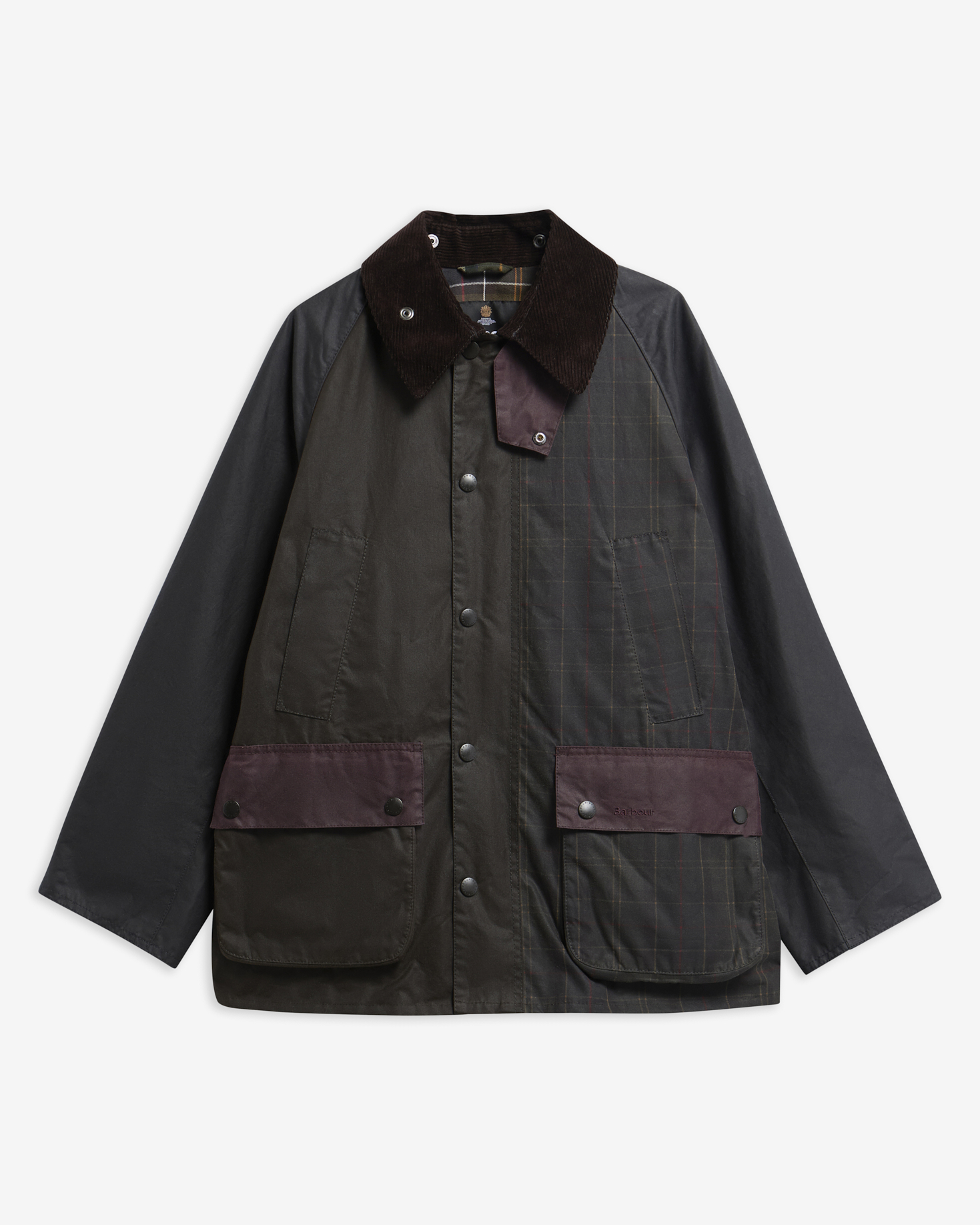 Patchwork Oversized Bedale Waxed Jacket Tartan Multi