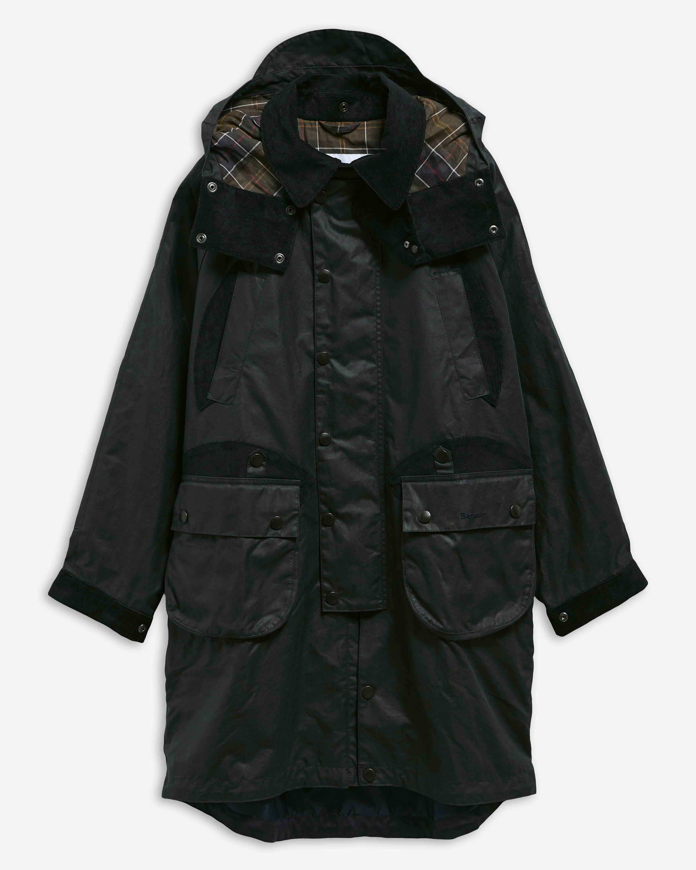 Barbour x Norbit Long Waxed Jacket Navy