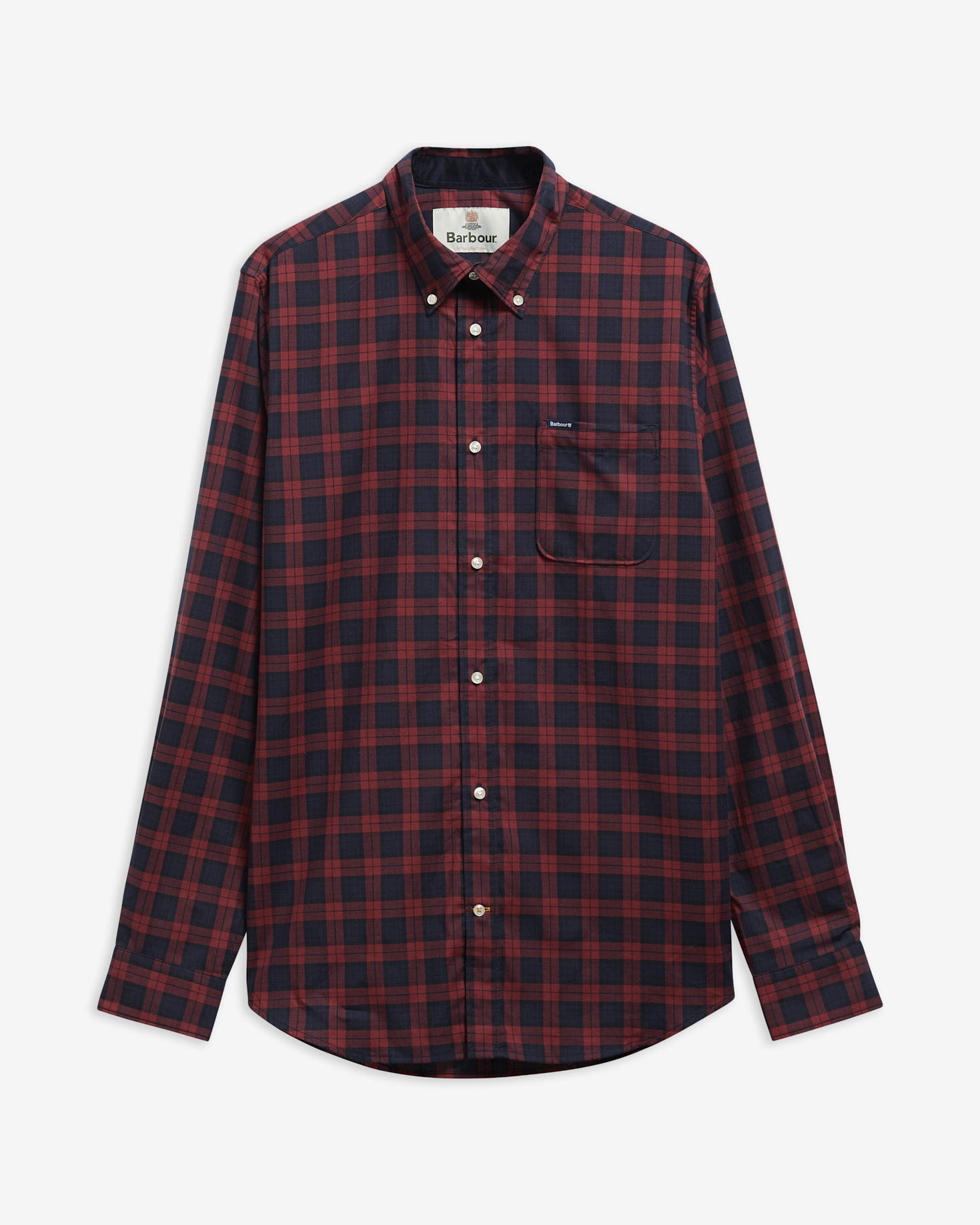 Windsor Tailored Checked Long-Sleeved Shirt Red