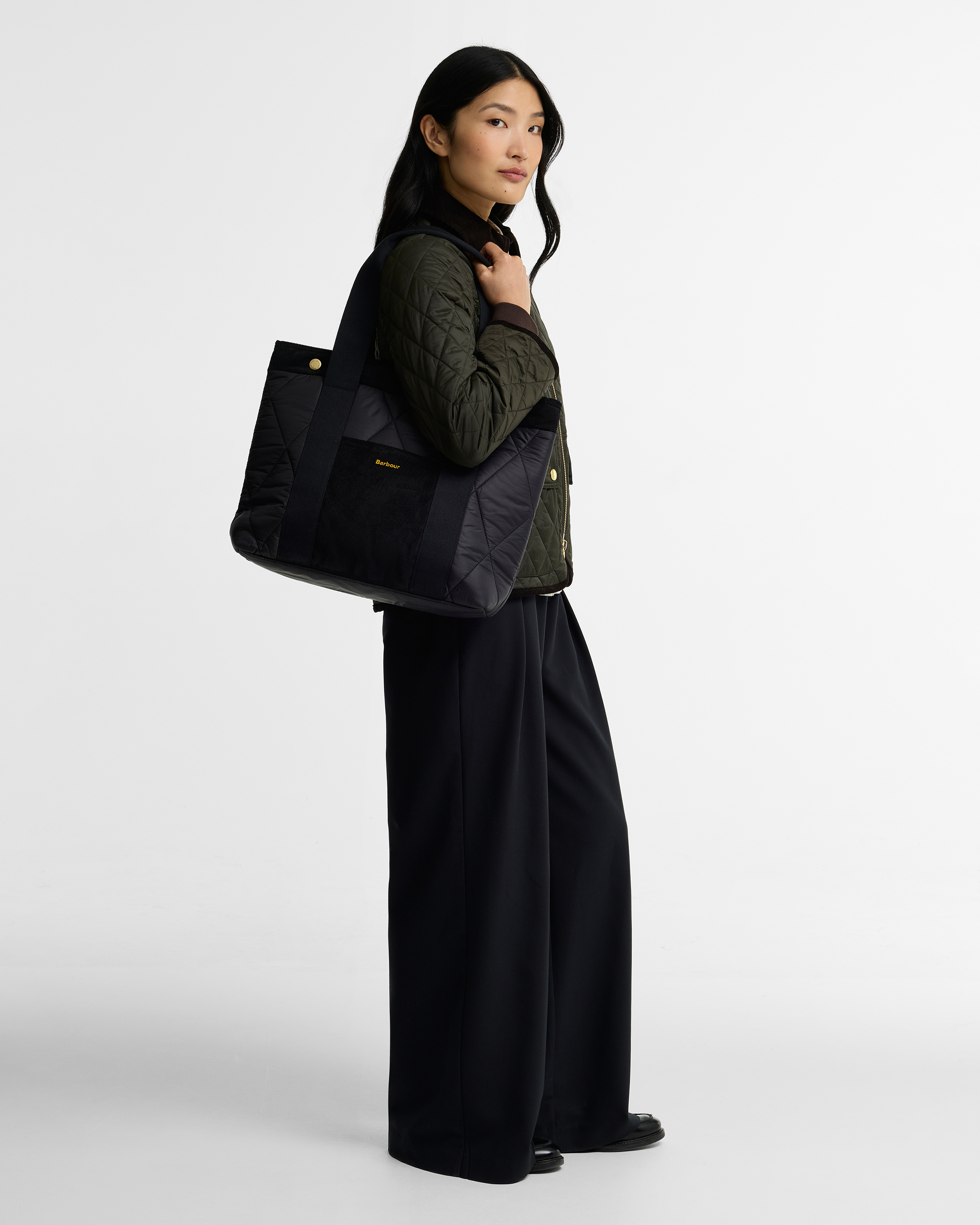 Healy Quilted Tote Bag Black/Ancient