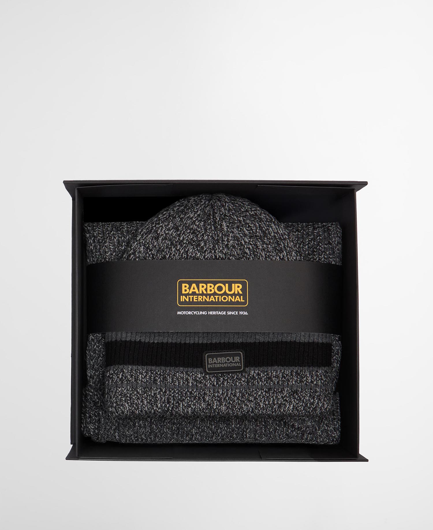 Boston Beanie & Scarf Gift Set Black/Grey