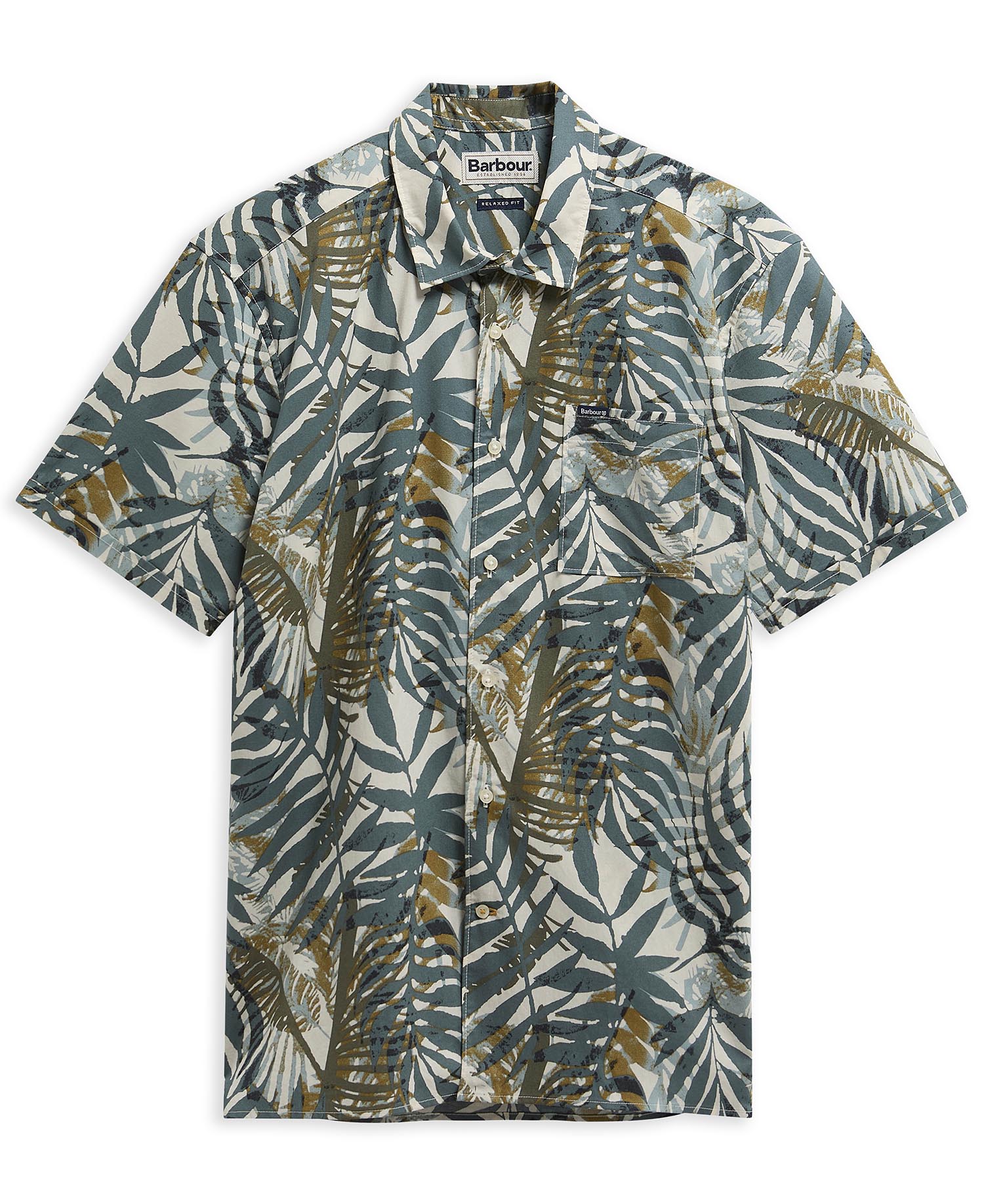 Kurzarmhemd Gleaston Printed Vintage Teal