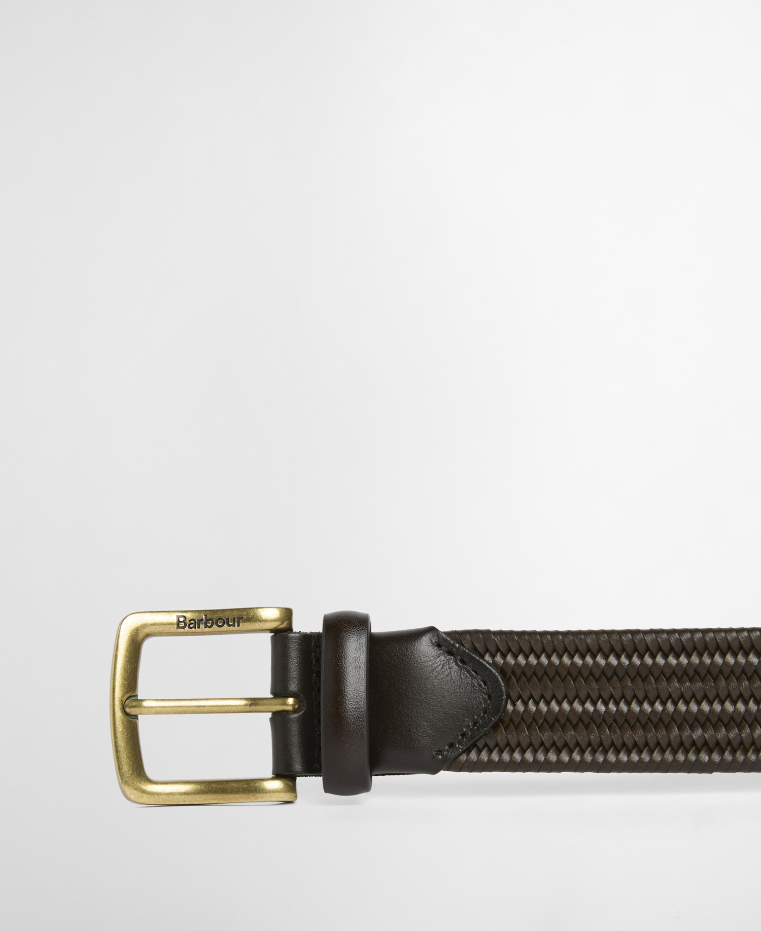 Stretch Leather Belt Dark Olive