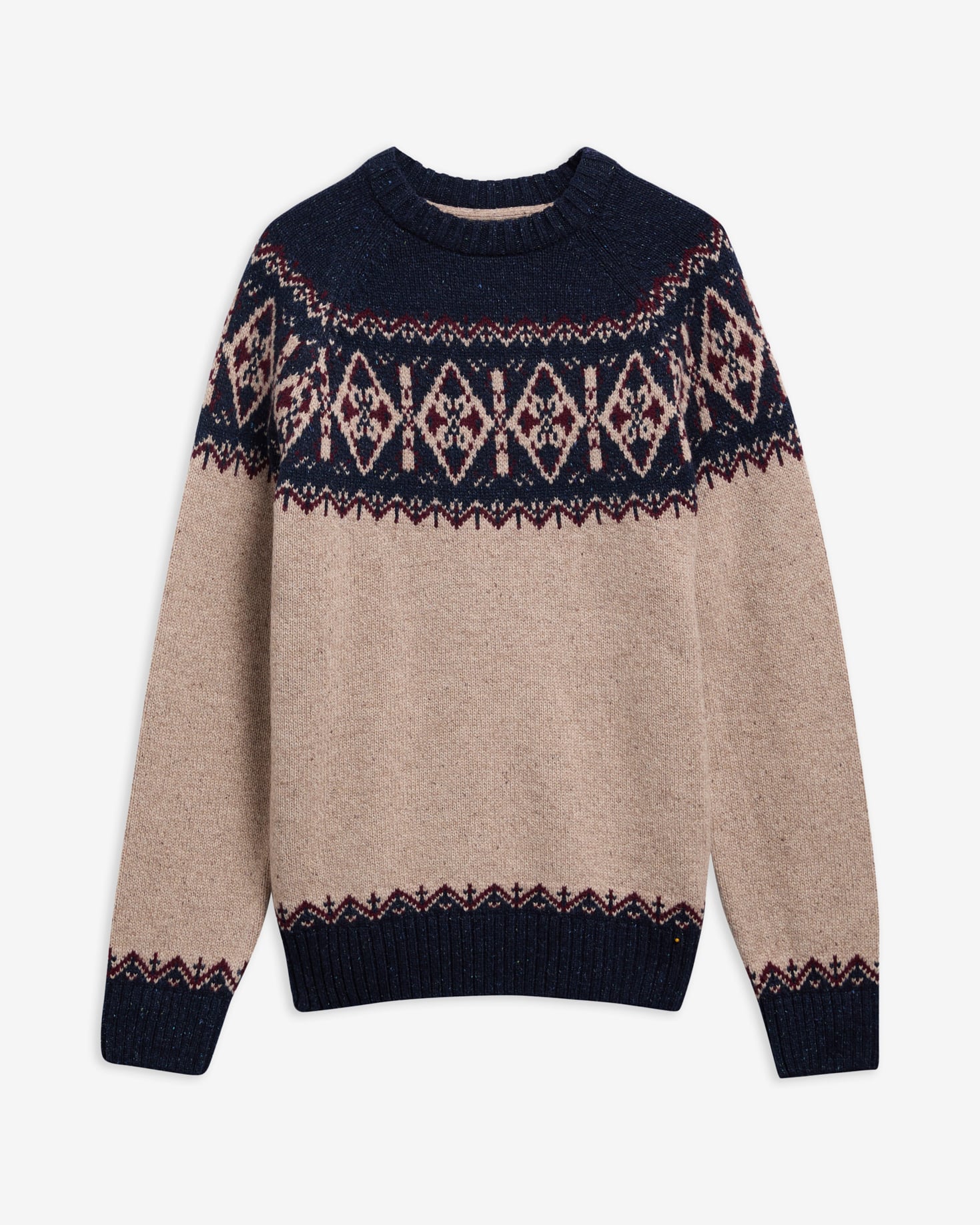 Tisbury Fair Isle Crew Neck Jumper Navy