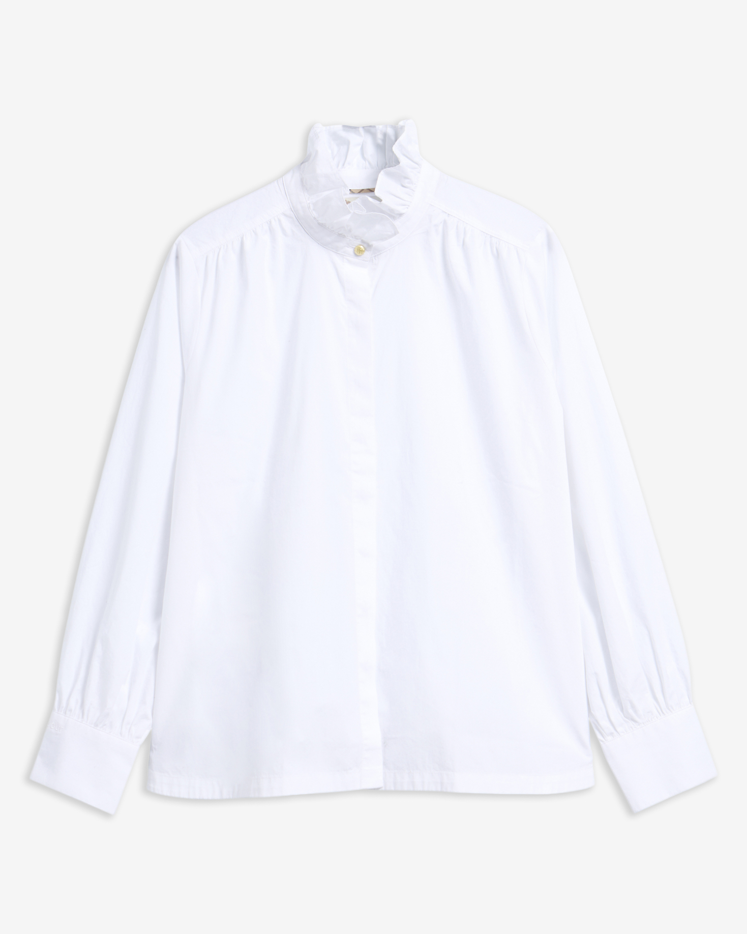 Adina Ruffle Collar Shirt White
