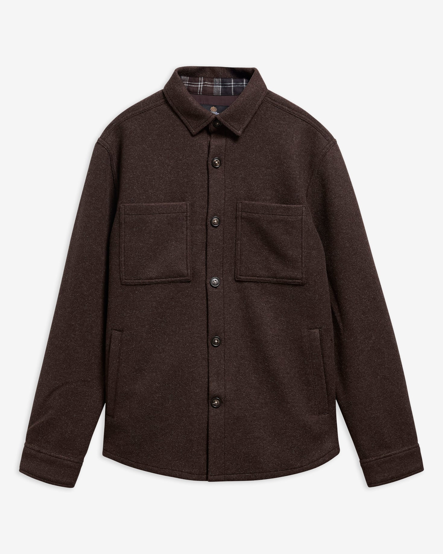 Overshirt misto lana Marltown leggermente aderente Dark Oak