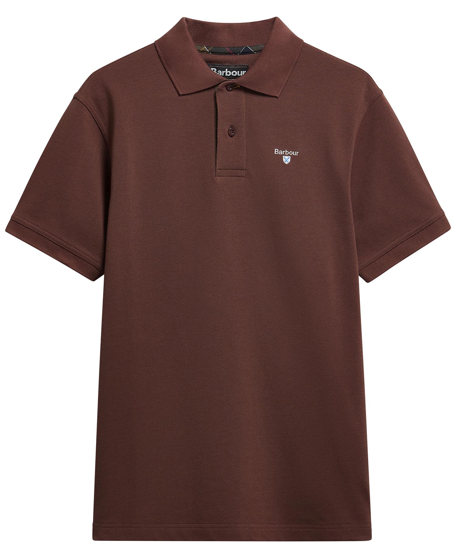 Tartan Pique Polo Shirt Burnt Pepper