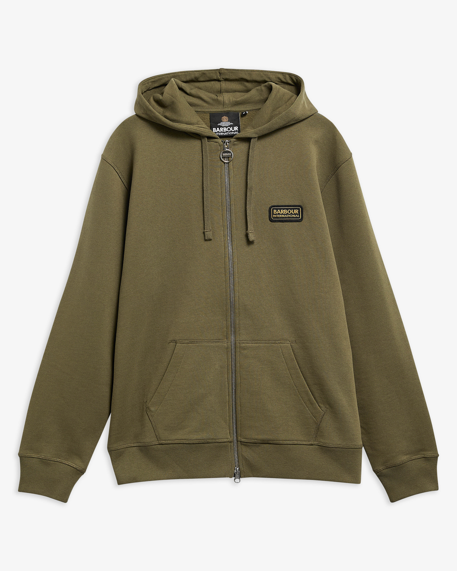 Felpa con cappuccio e stampa Pull. Mid Olive