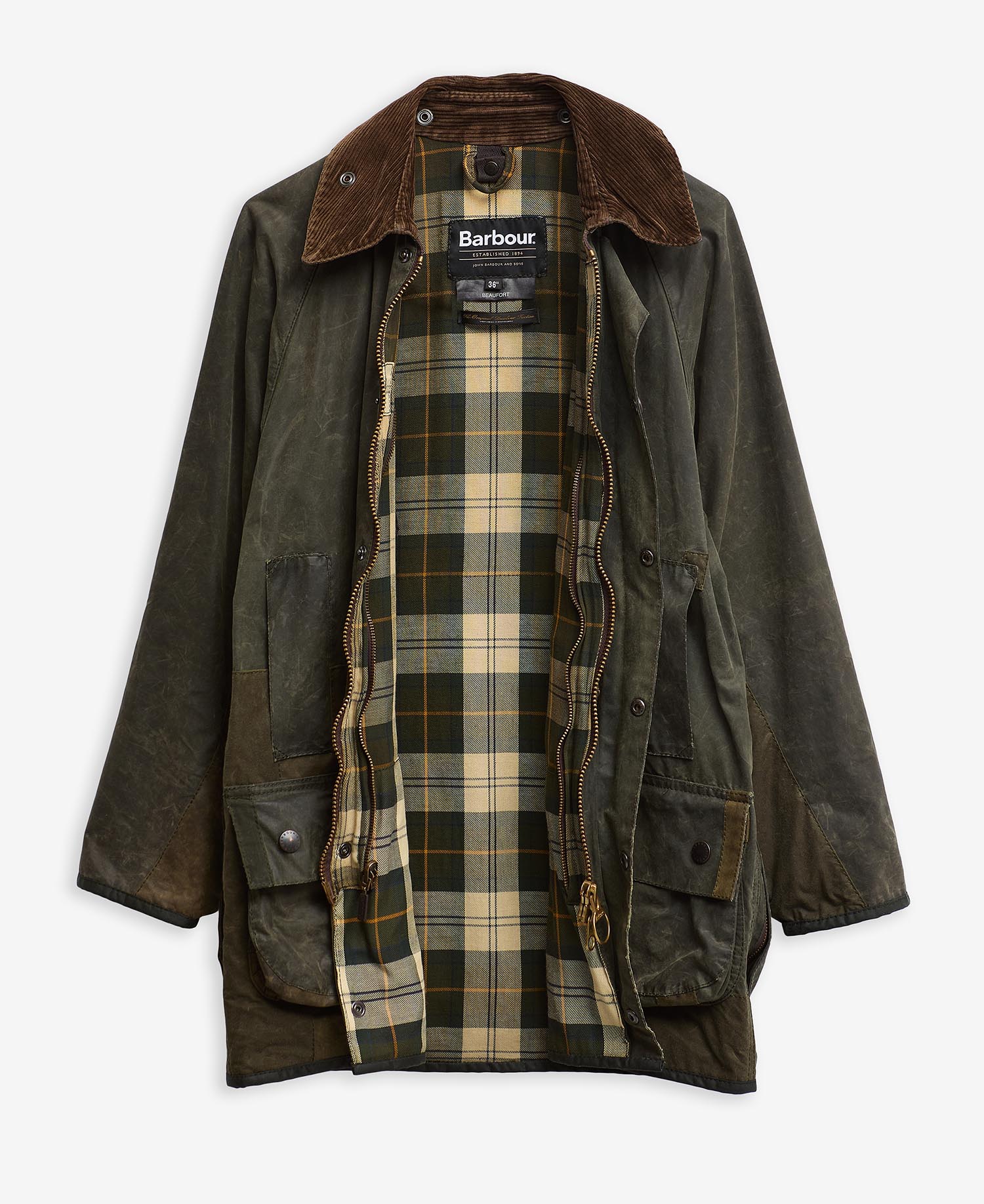 Barbour Re-Loved Beaufort Waxed Jacket - Size 36 Sage