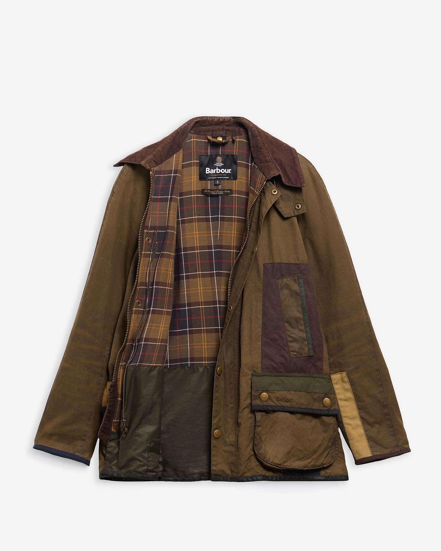 Barbour Re-loved Men's Ashby Waxed Jacket - Size S Olive
