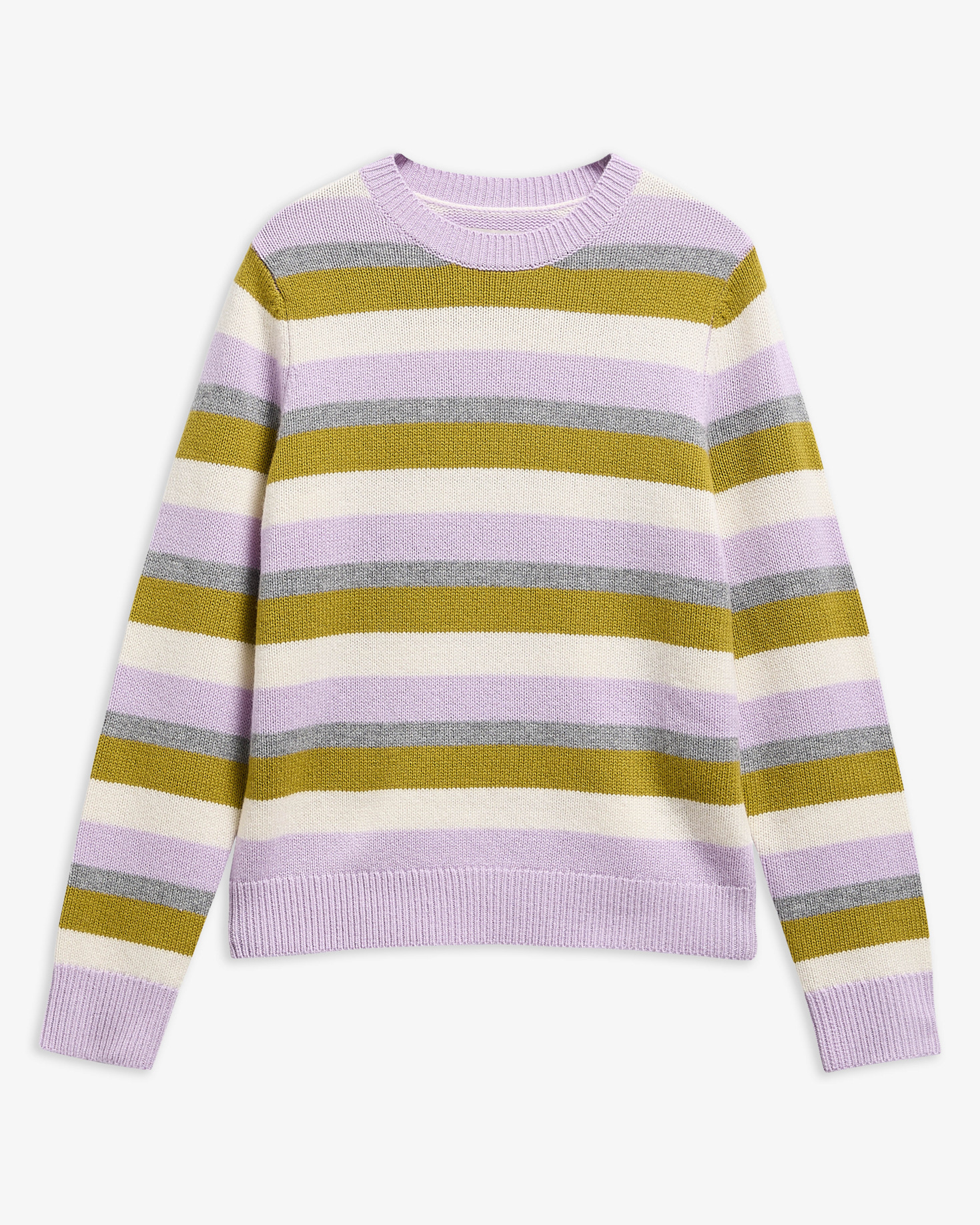 Woodhouse Striped Cashmere-Blend Crew Neck Jumper Frosted Heather Multi