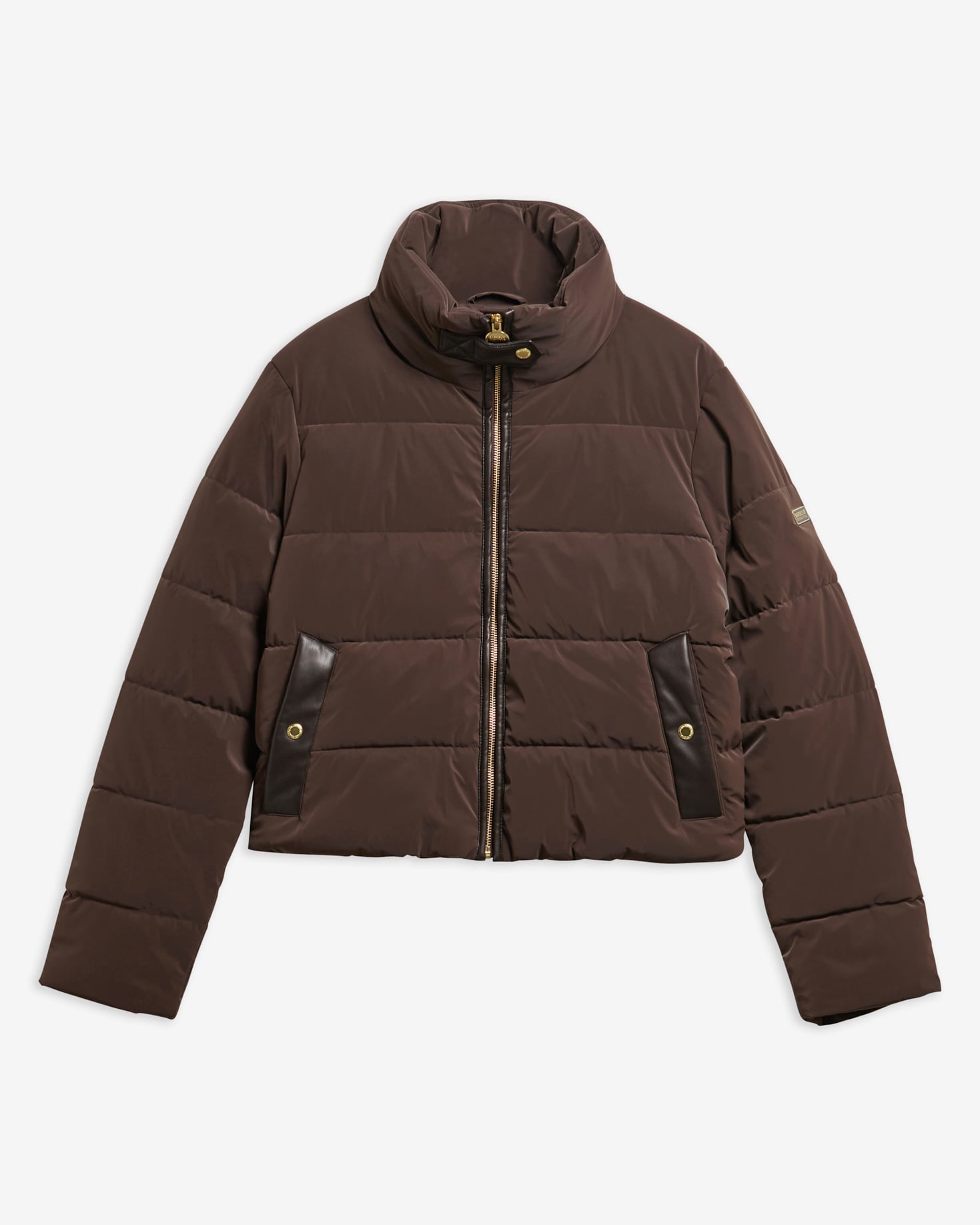 Halina Faux-Velvet Puffer Jacket Truffle