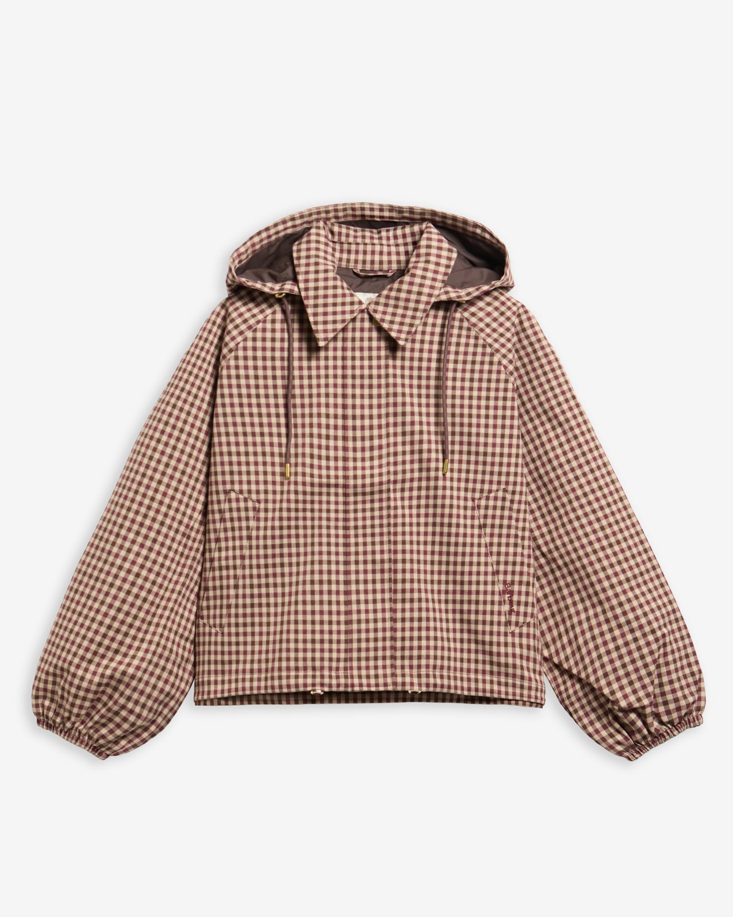 Jacke Audrey Showerproof Cranberry/Brown Gingham