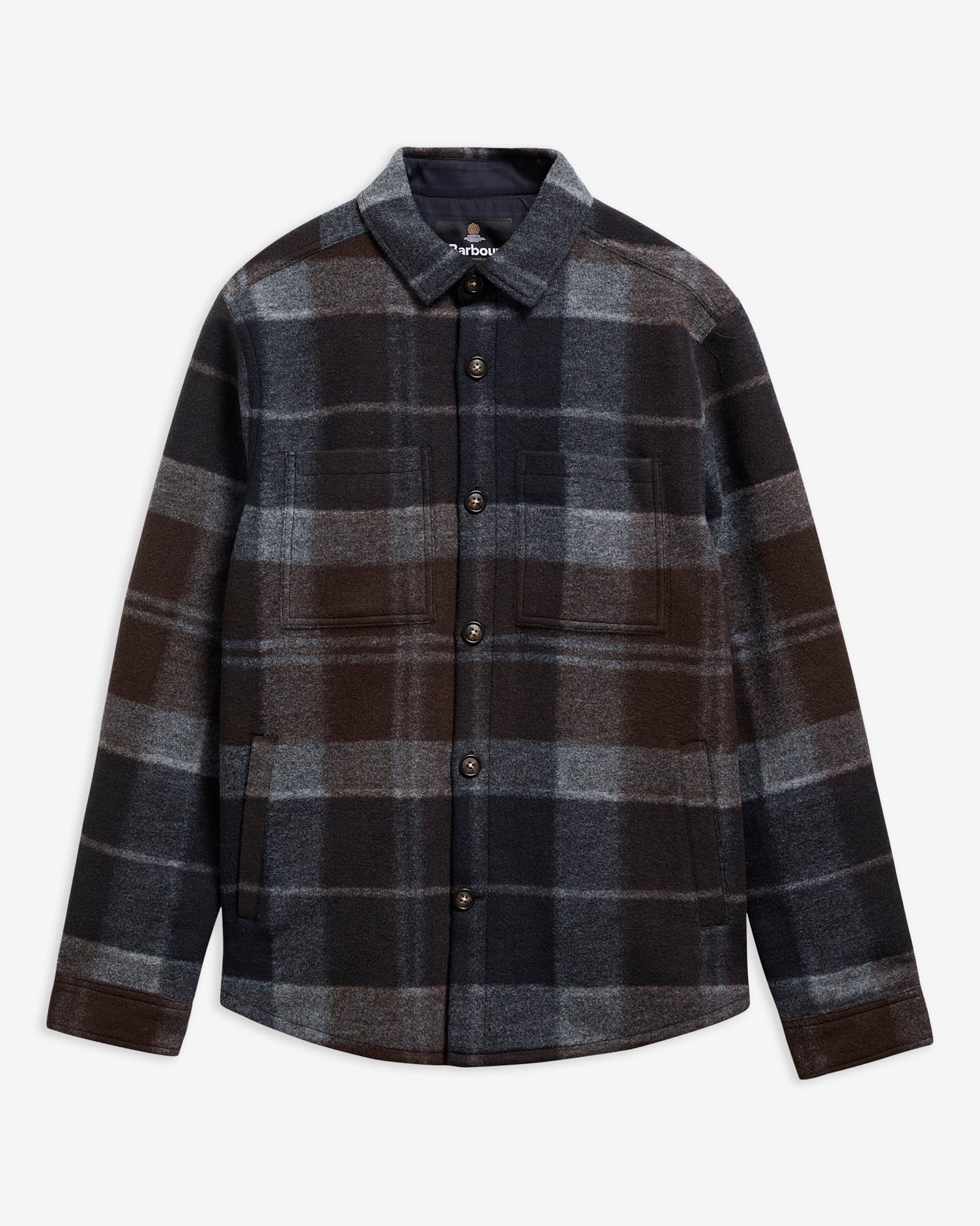 Overshirt Woodlane spazzolata con motivo a quadri Midnight Oak Tartan