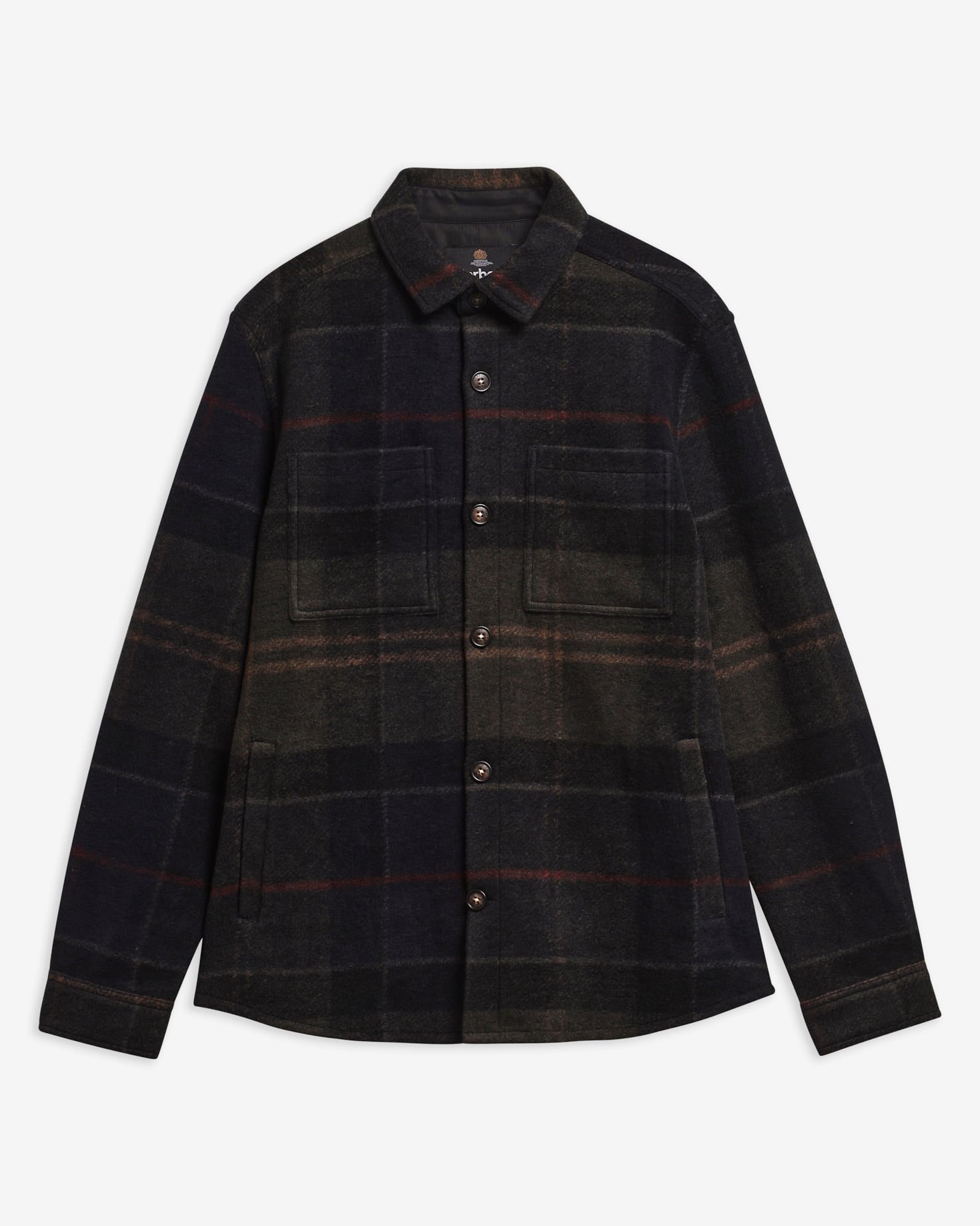 Woodlane Brushed Check Overshirt Shadow Classic Tartan