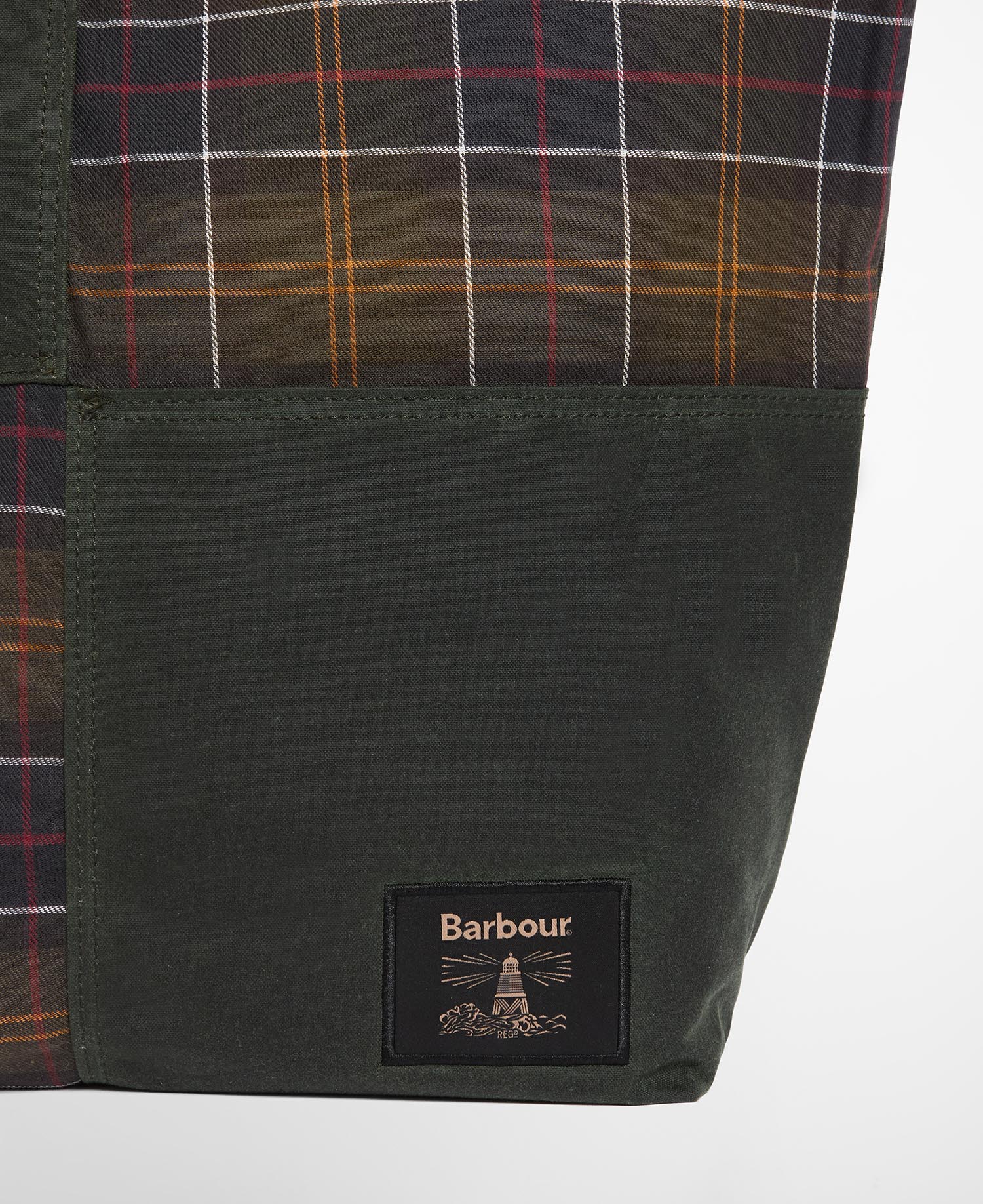 Field Patchwork Tartan Tote Bag Sage/Classic