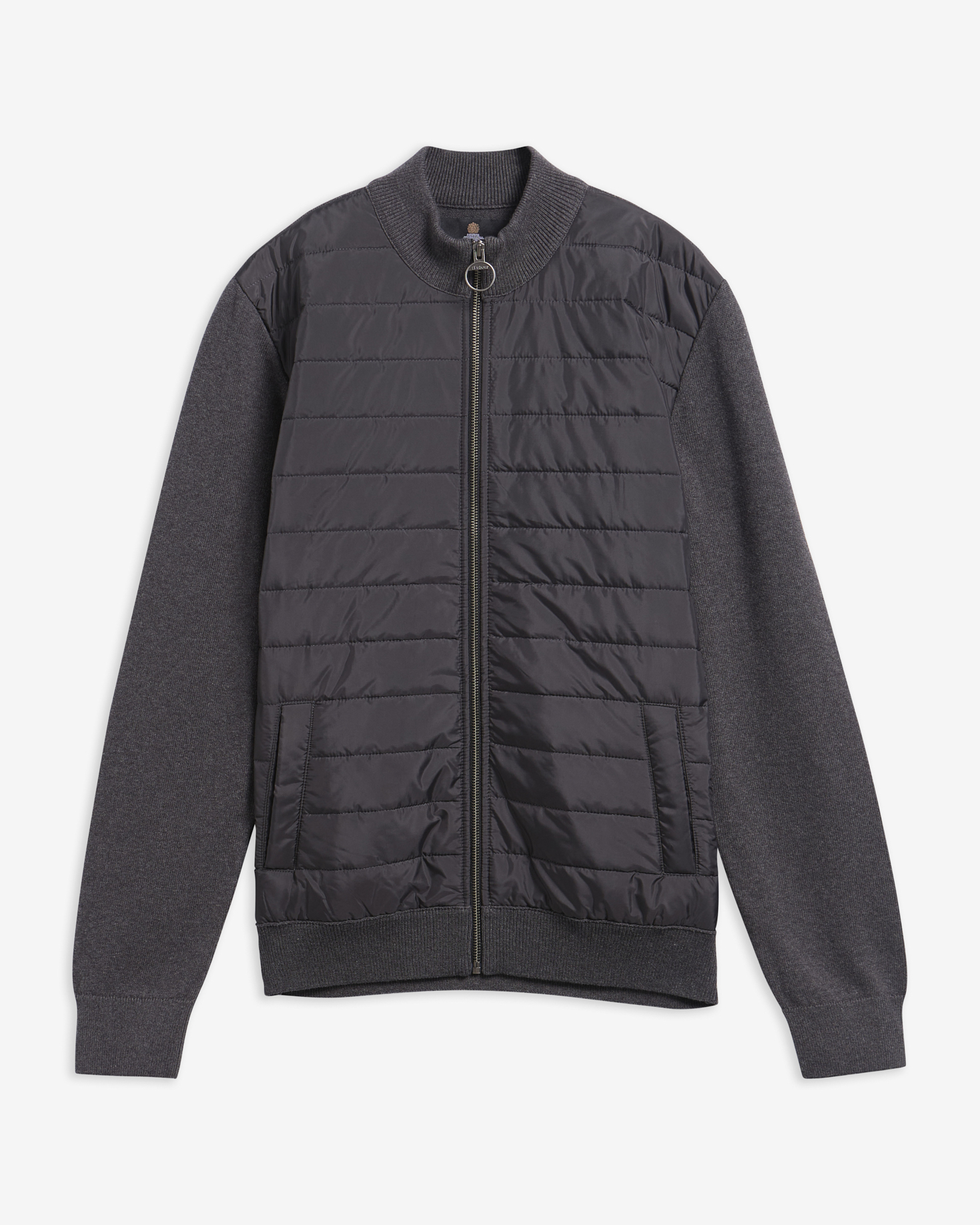 Essential Pullover Carn Zip Through Charcoal