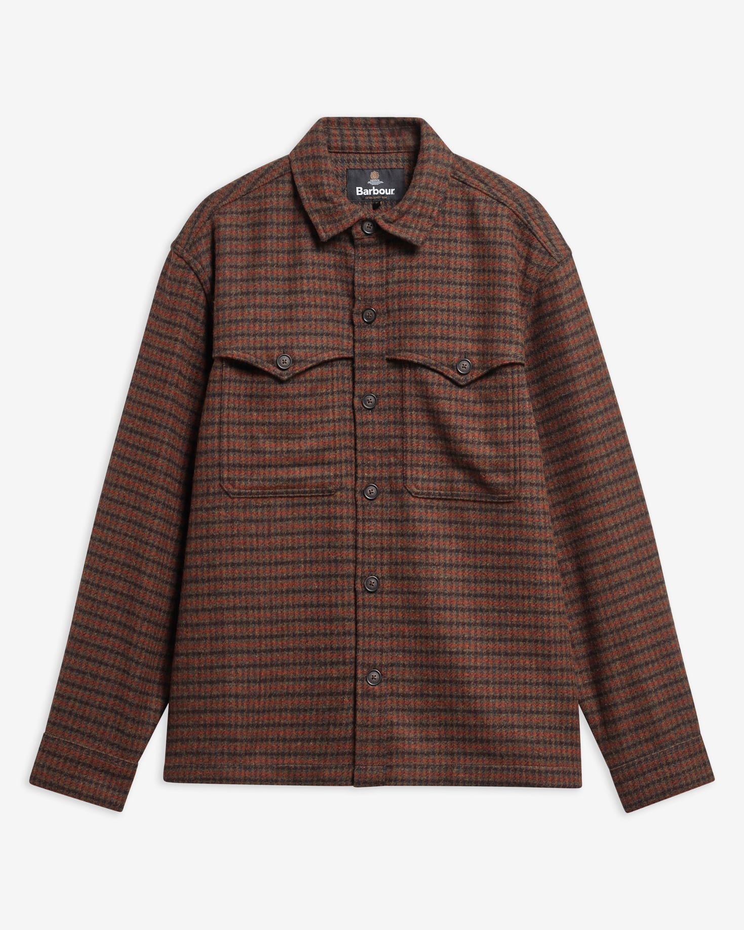 Hatfield Oversized Houndstooth Overshirt Chesnut