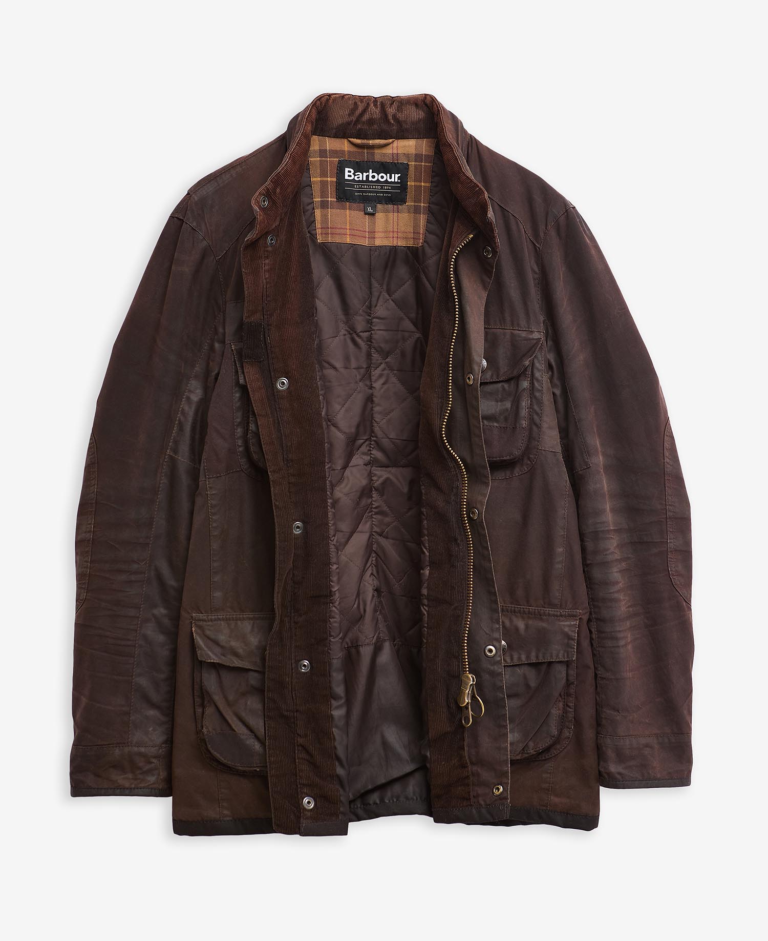 Barbour Re-Loved Corbridge Waxed Jacket - Size XL Rustic