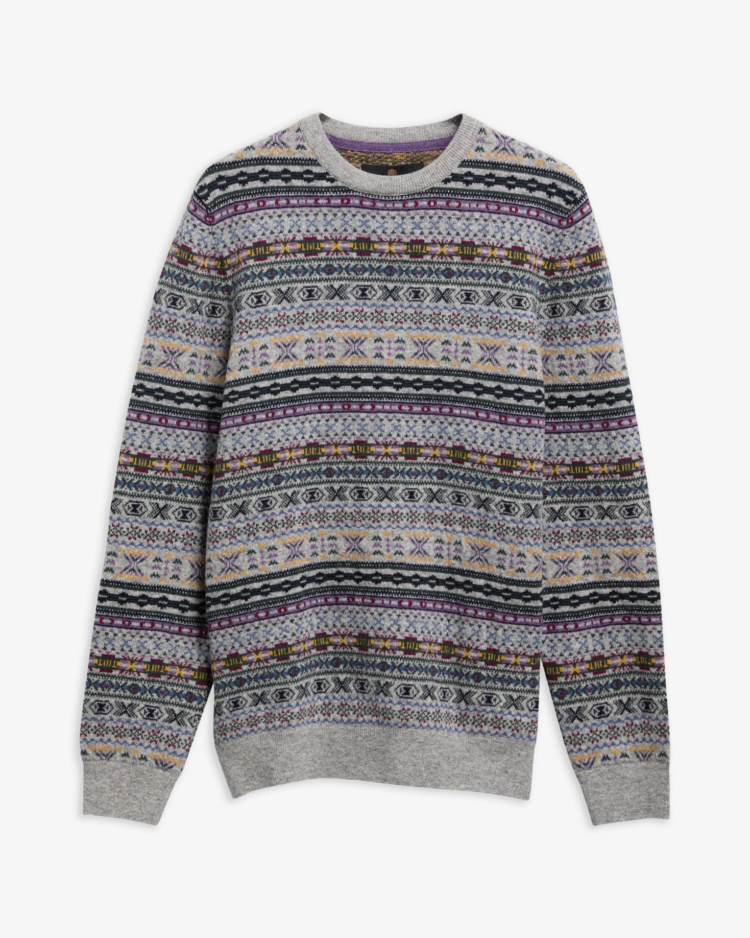 Maglione girocollo Dalehead Fair Isle Light Grey