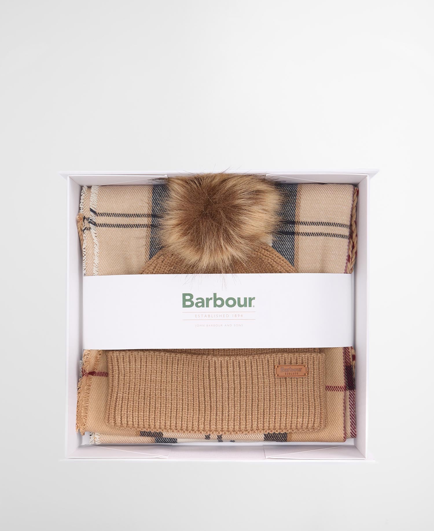 Dover Beanie & Hailes Scarf Gift Set Hessian Tartan