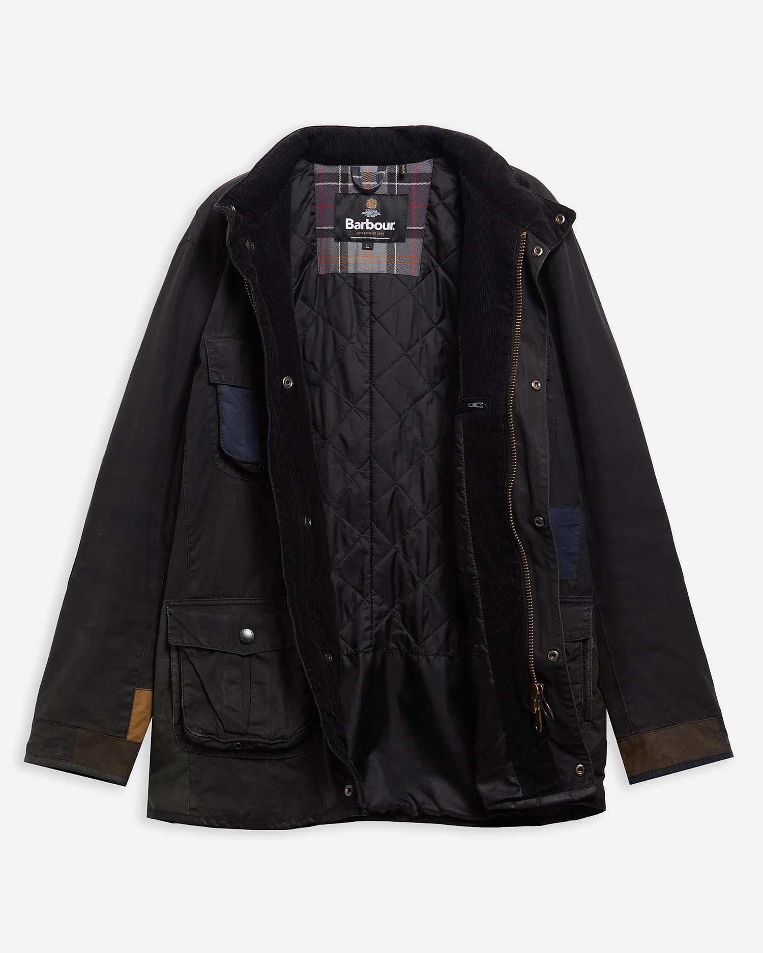 Barbour Re-loved Men's Corbridge Waxed Jacket - Size L Black
