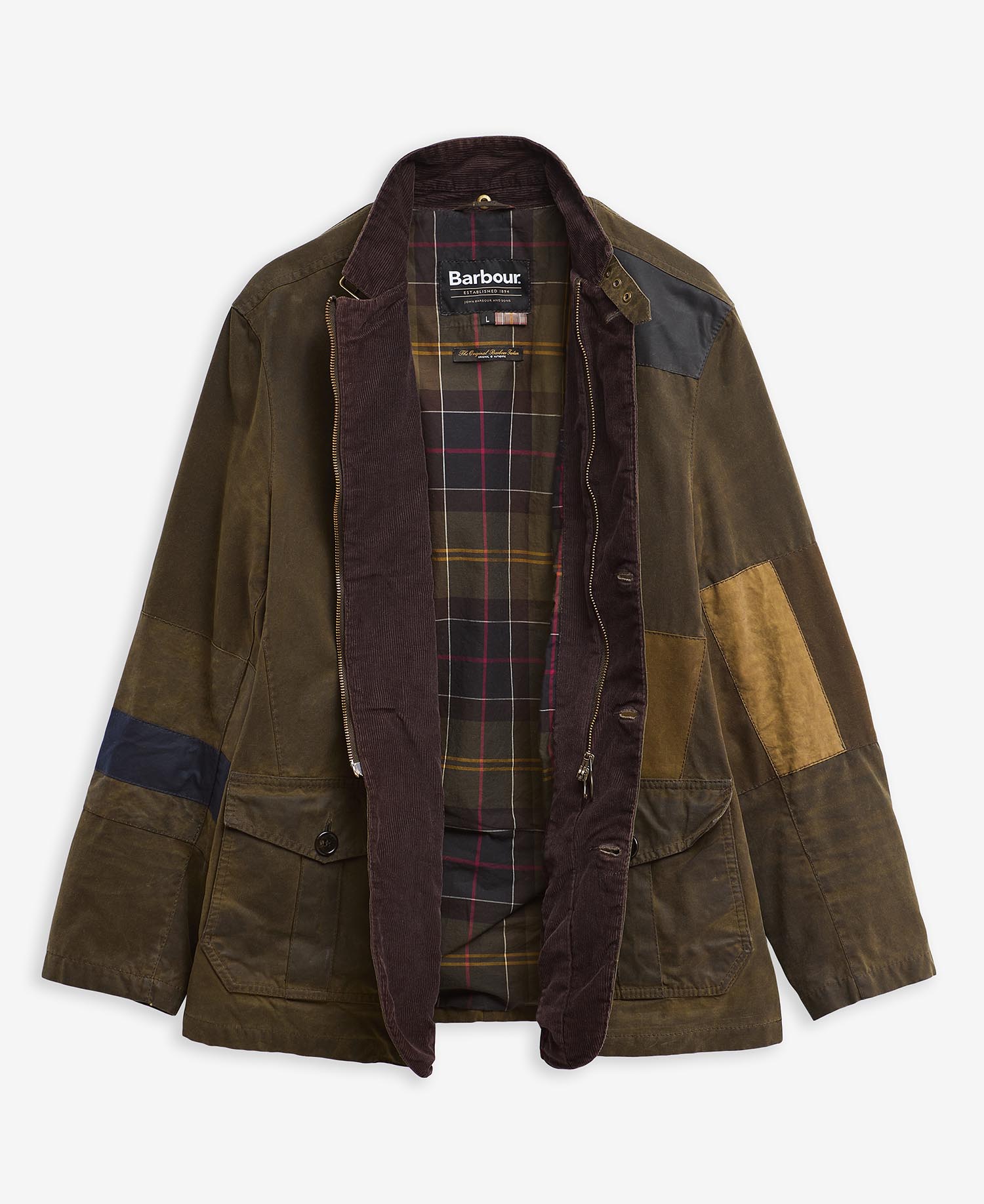 Barbour Re-Loved Lutz Waxed Jacket - Size L Olive