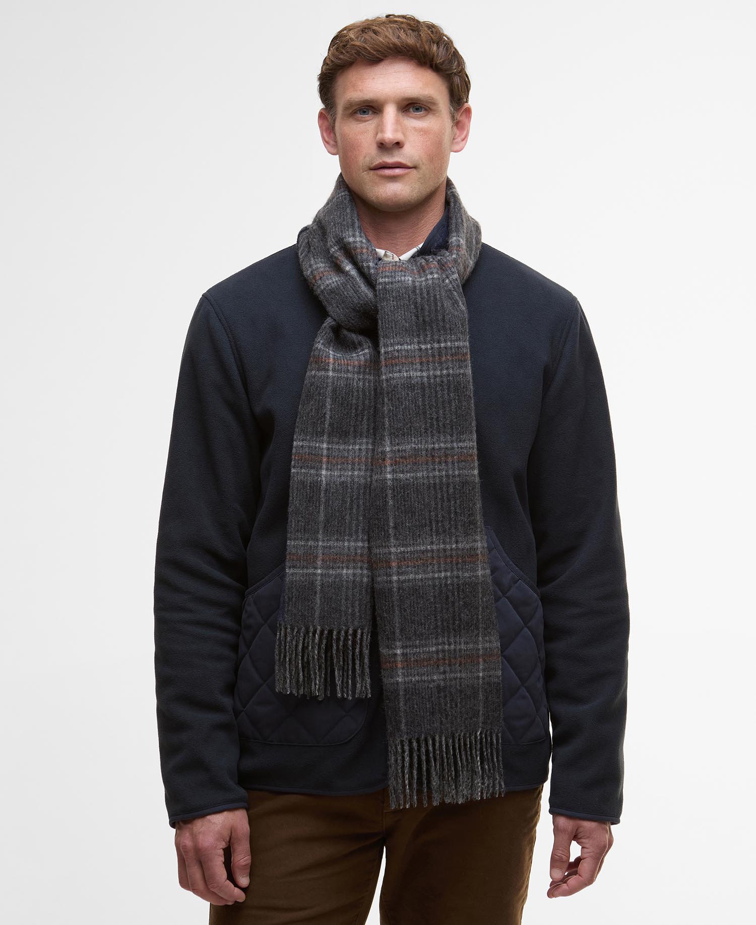 Sciarpa reversibile in lana d'agnello Marsden Grey/Navy