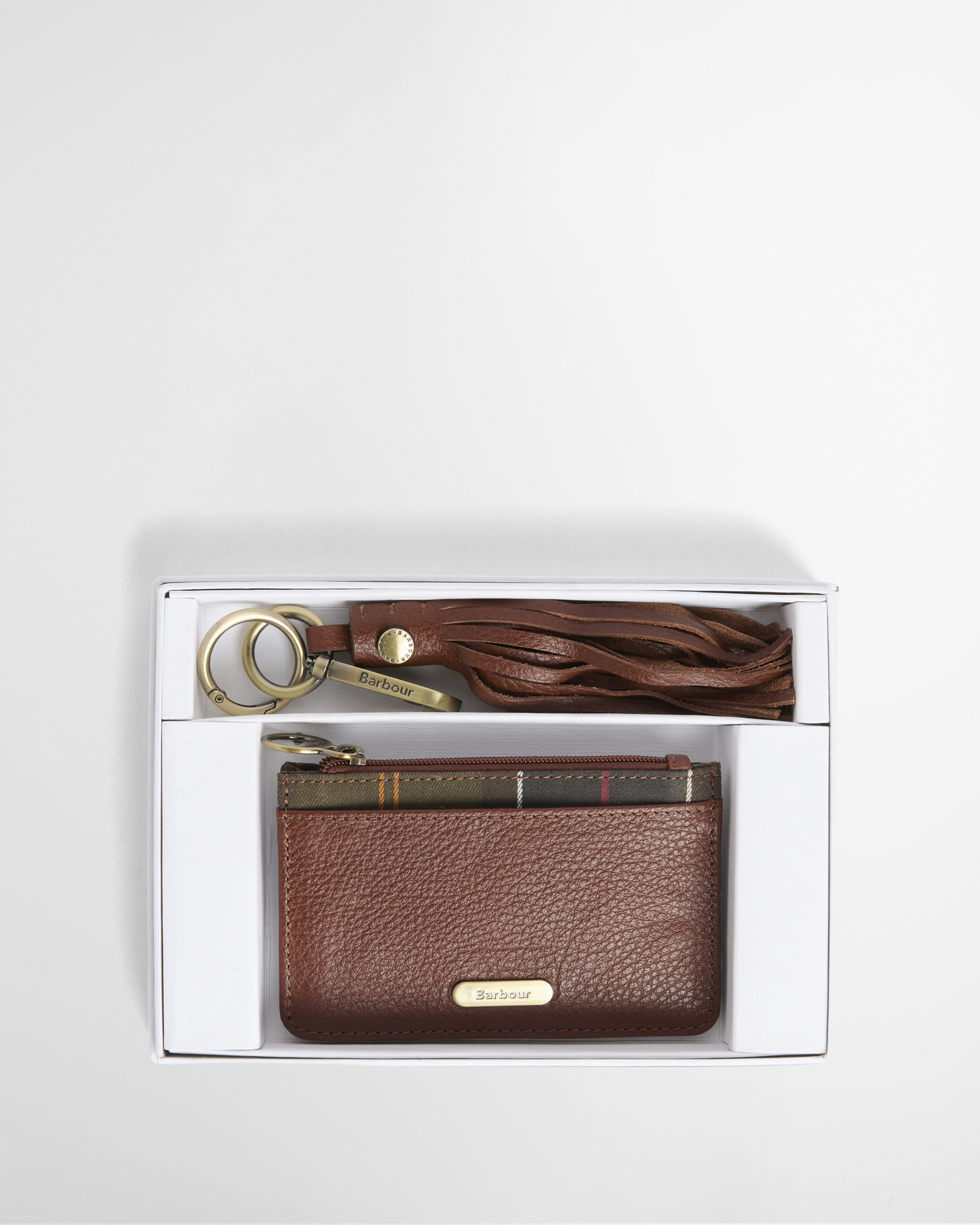 Set regalo Alder in pelle Brown/Classic Tartan