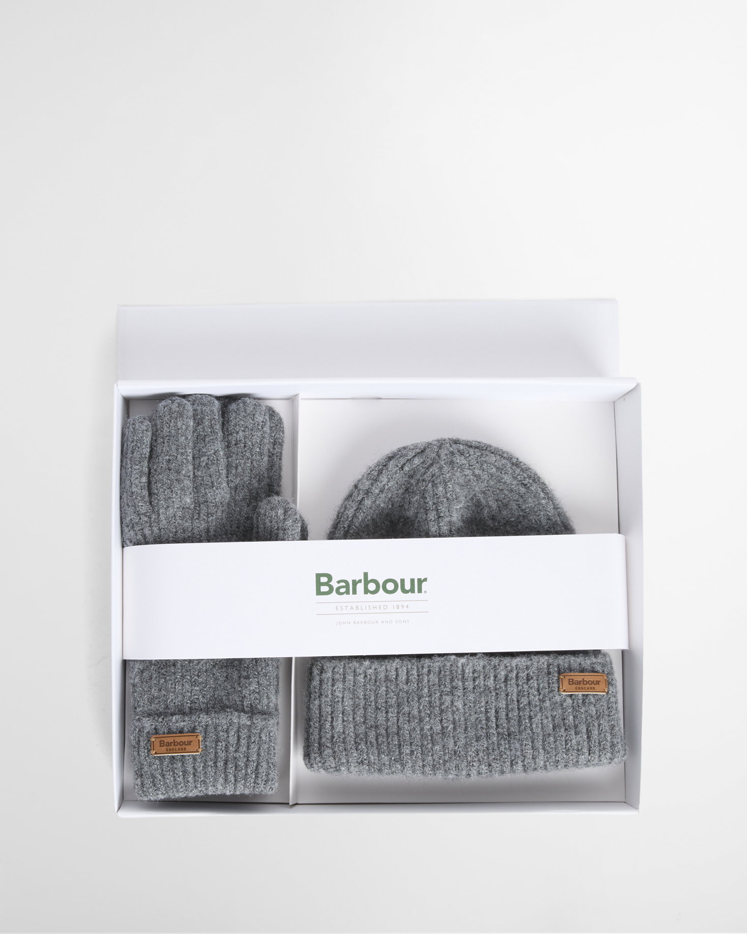 Barbour Geschenkset Beanie & Handschuhe Pendle Mid Grey