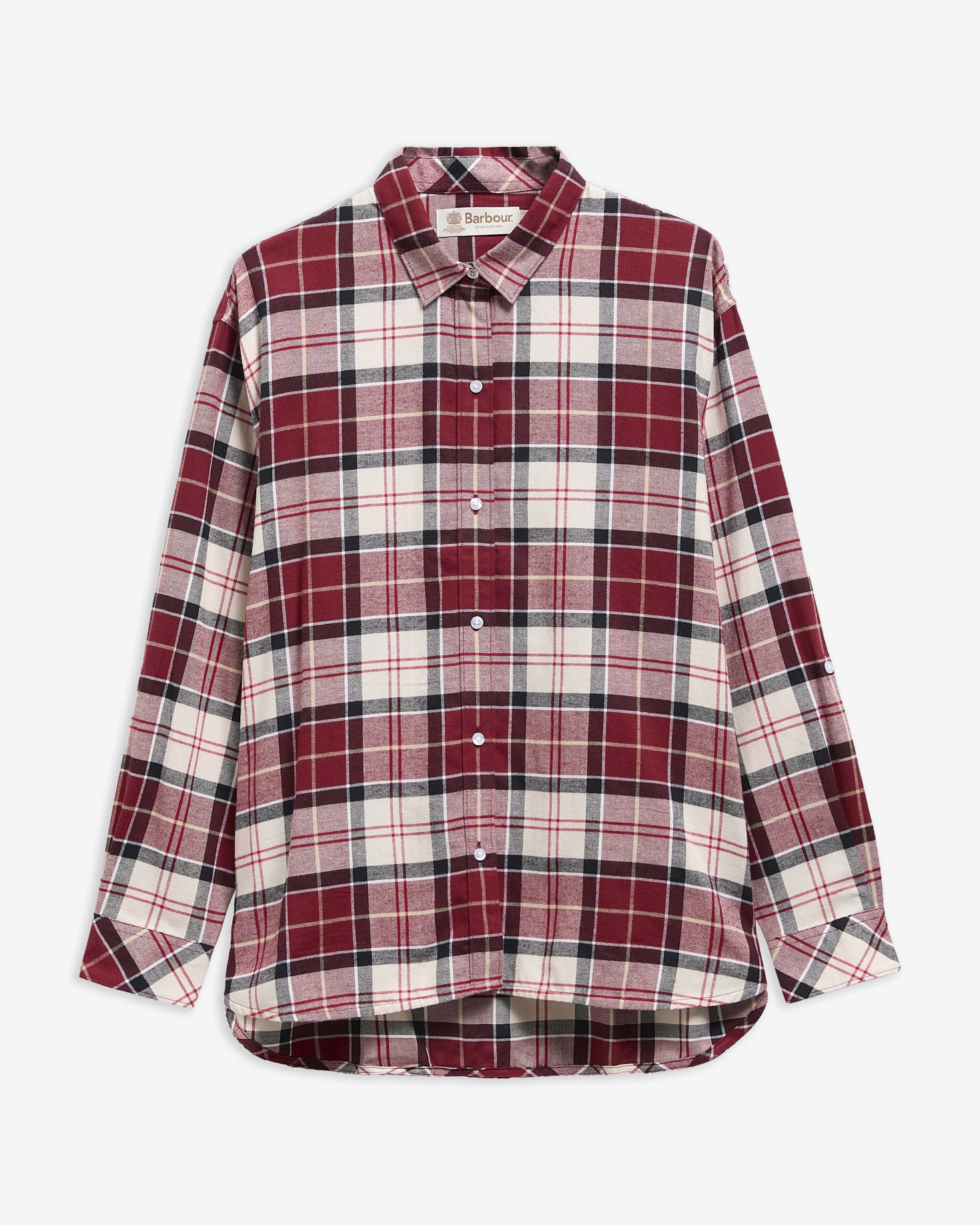 Bluse Elishaw Relaxed Fit Lt Cardinal Tartan