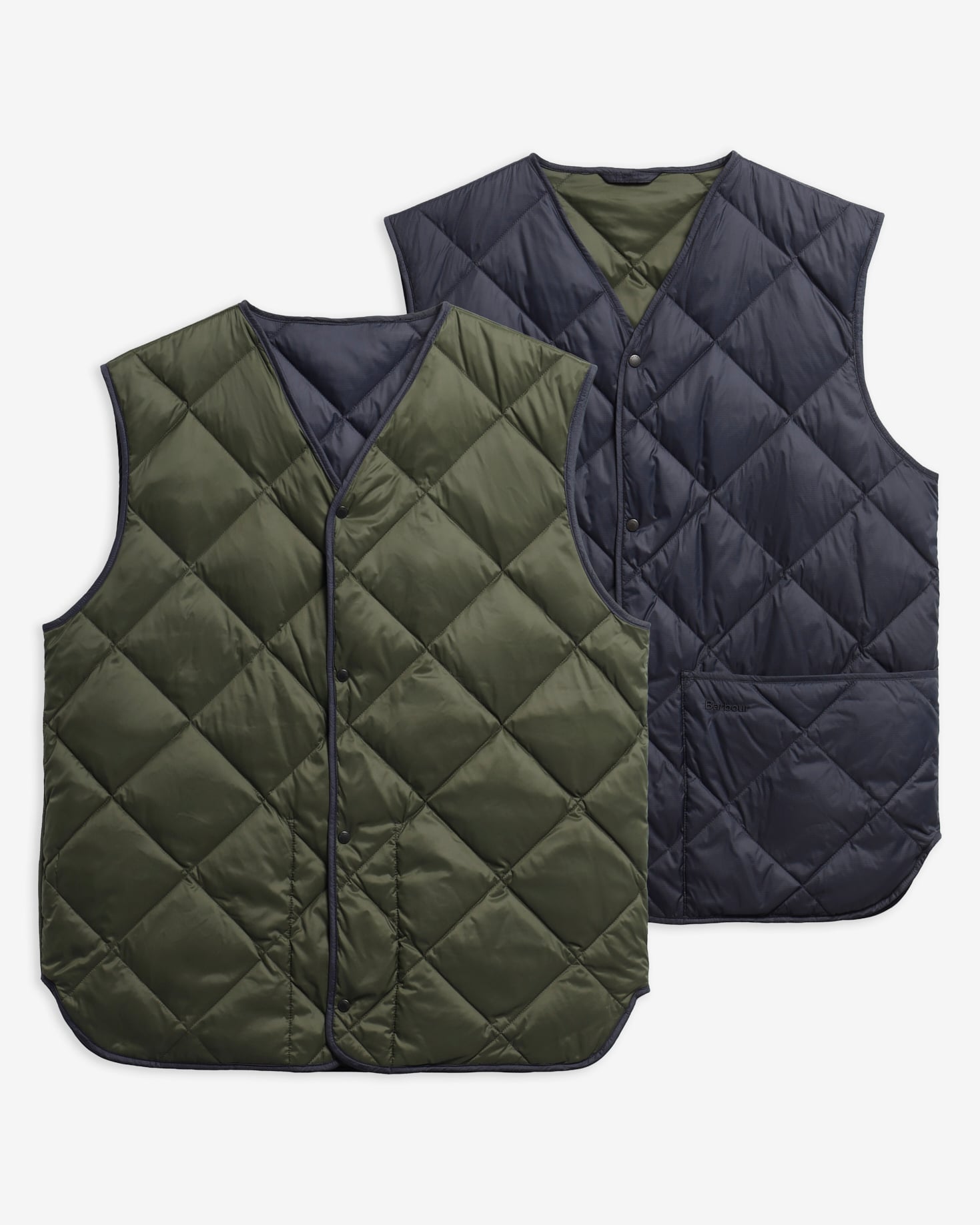 Gilet reversibile in piuma leggera Dark Navy
