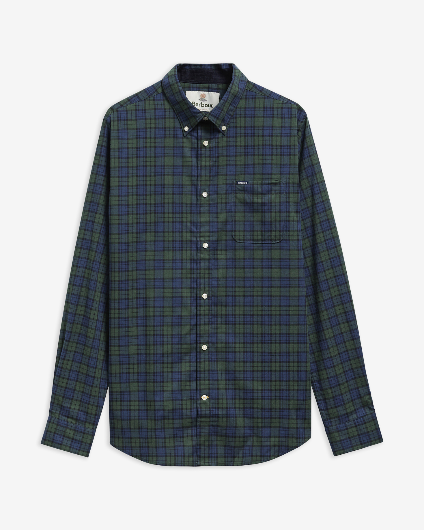 Windsor Tailored Checked Long-Sleeved Shirt Blue