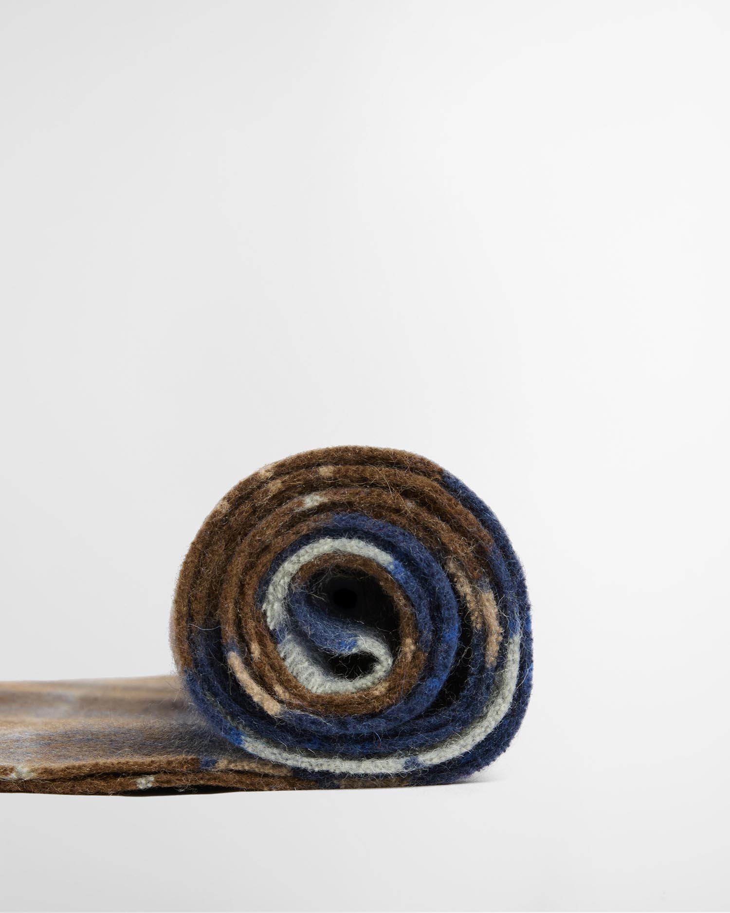 Sciarpa Brack in lana e tartan con finitura patchwork Navy/Sandstone