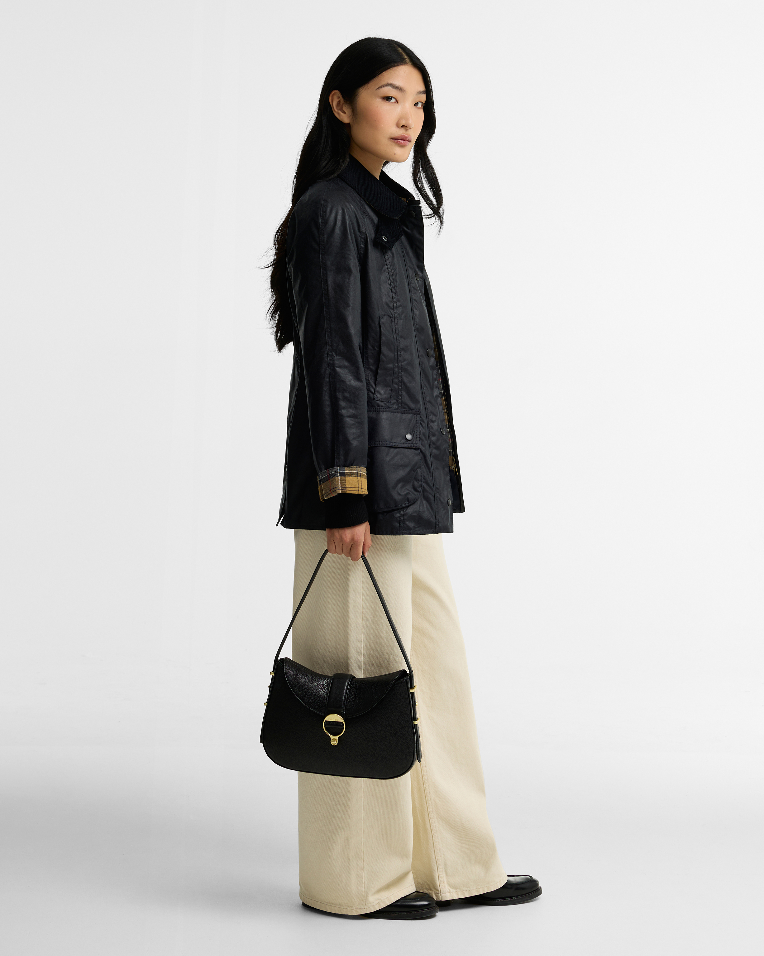 Schultertasche Alder Leder Black