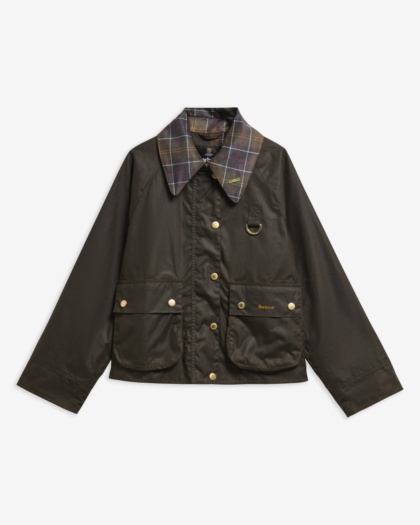 Icons Tartan Collar Spey Waxed Jacket Olive/Classic