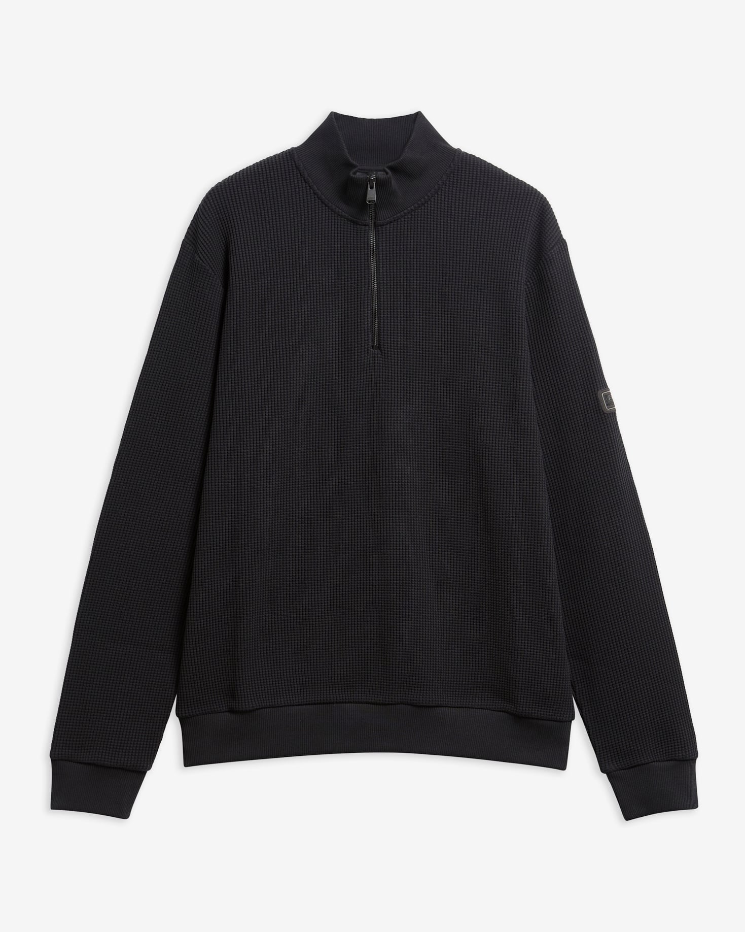 Felpa Curve con mezza zip Black