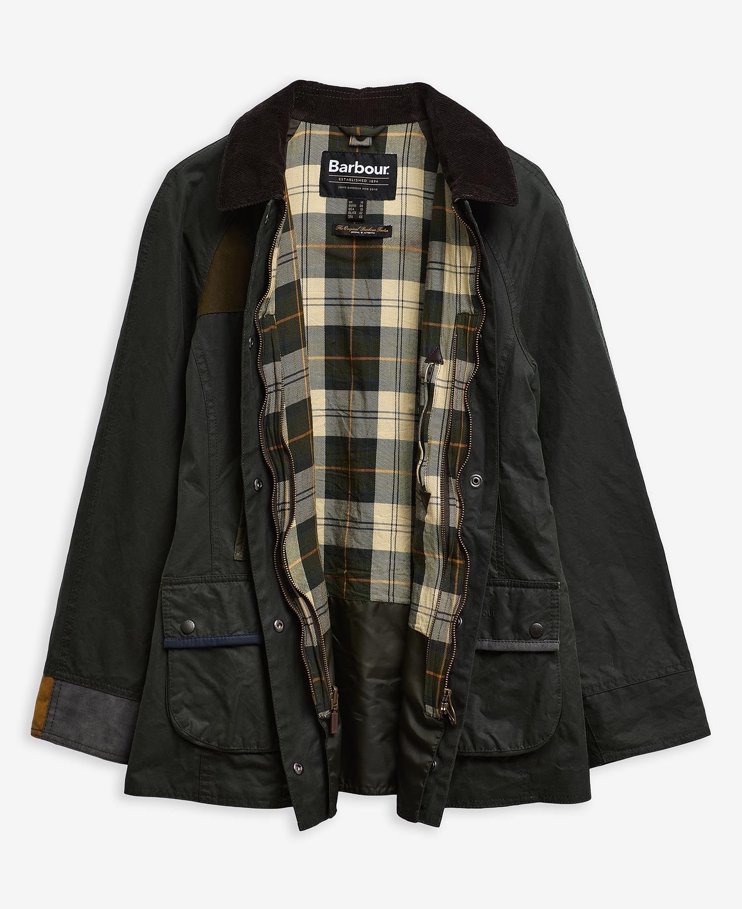 Barbour Re-Loved Beadnell Waxed Jacket - Size 14 Sage