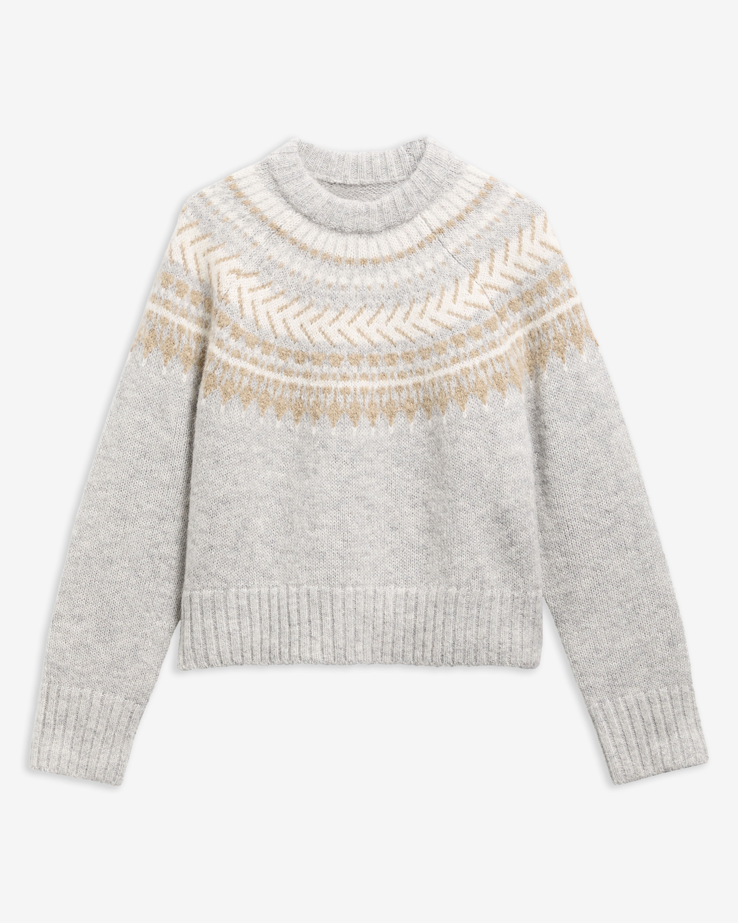 Annette Fair Isle Crew Neck Jumper Neutral Multi